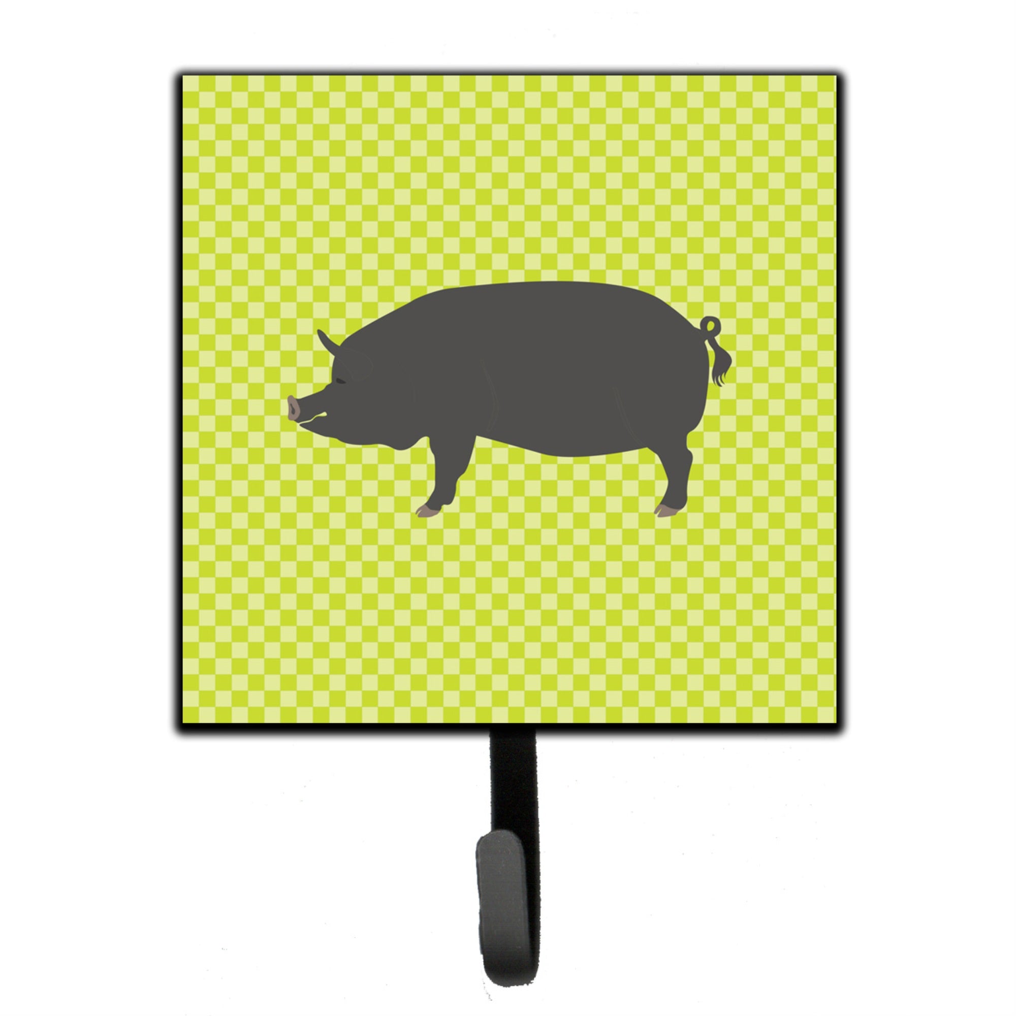 Caroline'S Treasures Berkshire Pig Green Wall Hook, Small, Multicolor