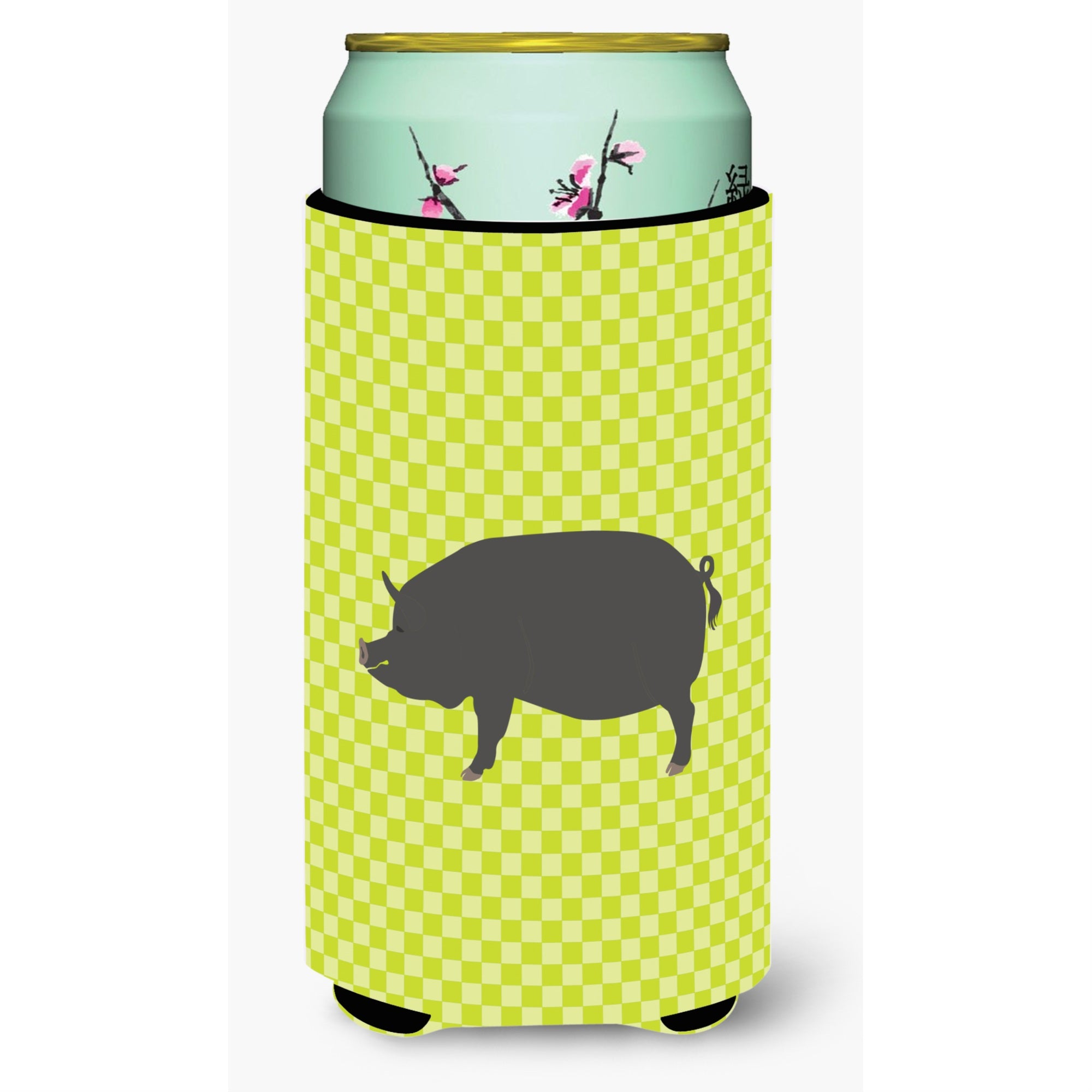Caroline'S Treasures Berkshire Pig Green Decorative Can Hugger, Tall Boy, Multicolor