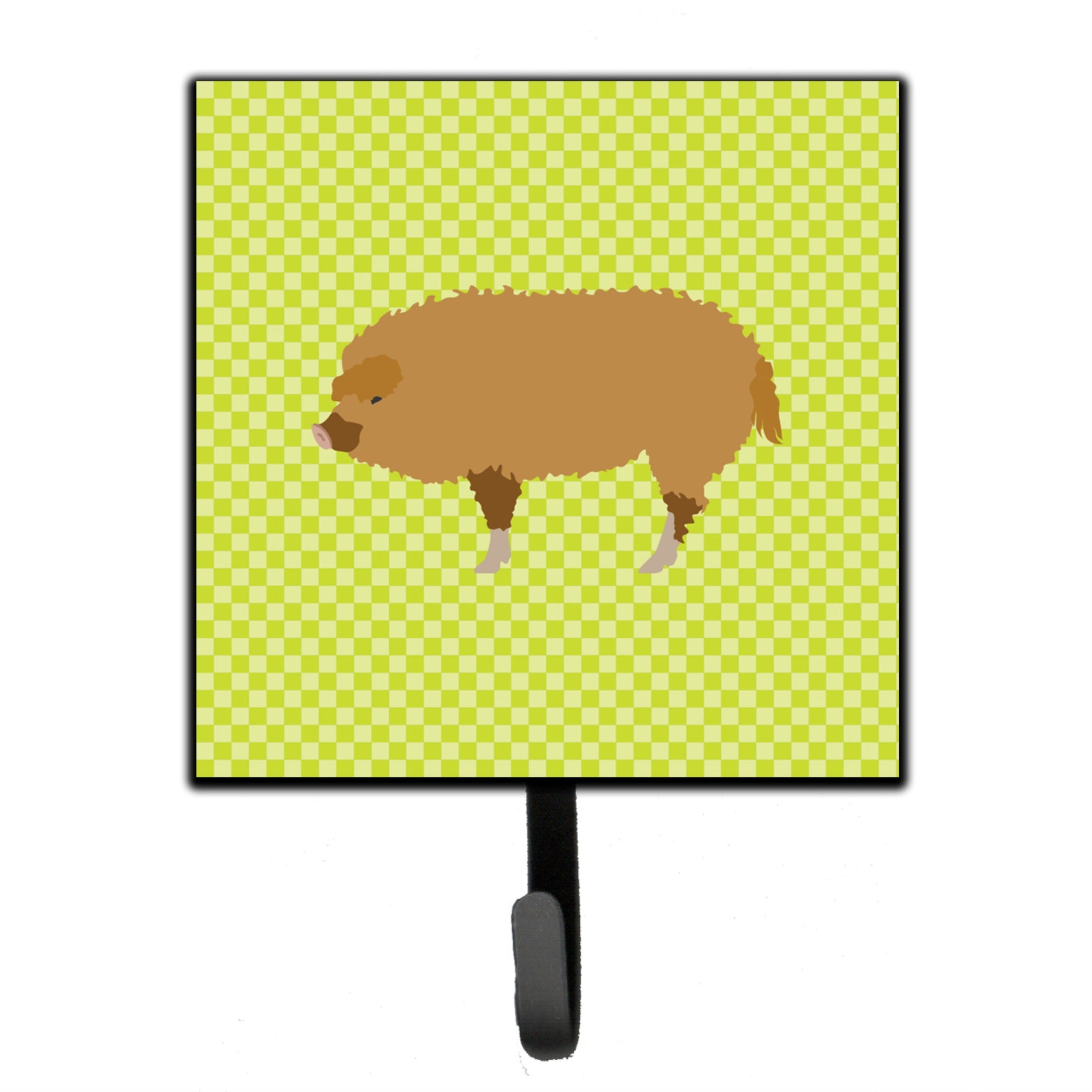 Caroline'S Treasures Hungarian Mangalica Pig Green Wall Hook, Small, Multicolor