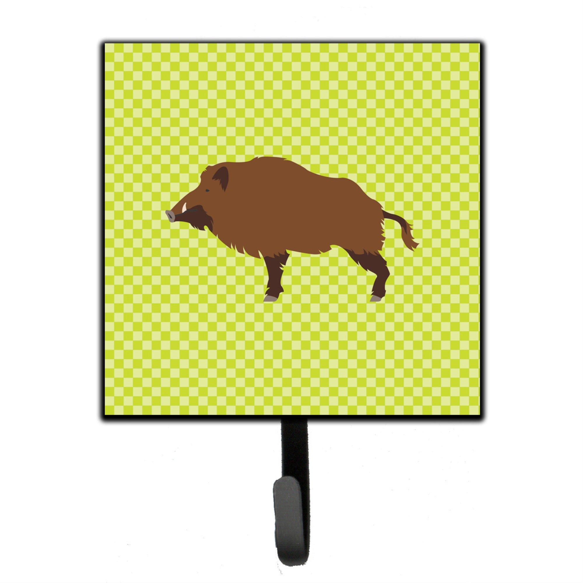 Caroline'S Treasures Wild Boar Pig Green Wall Hook, Small, Multicolor
