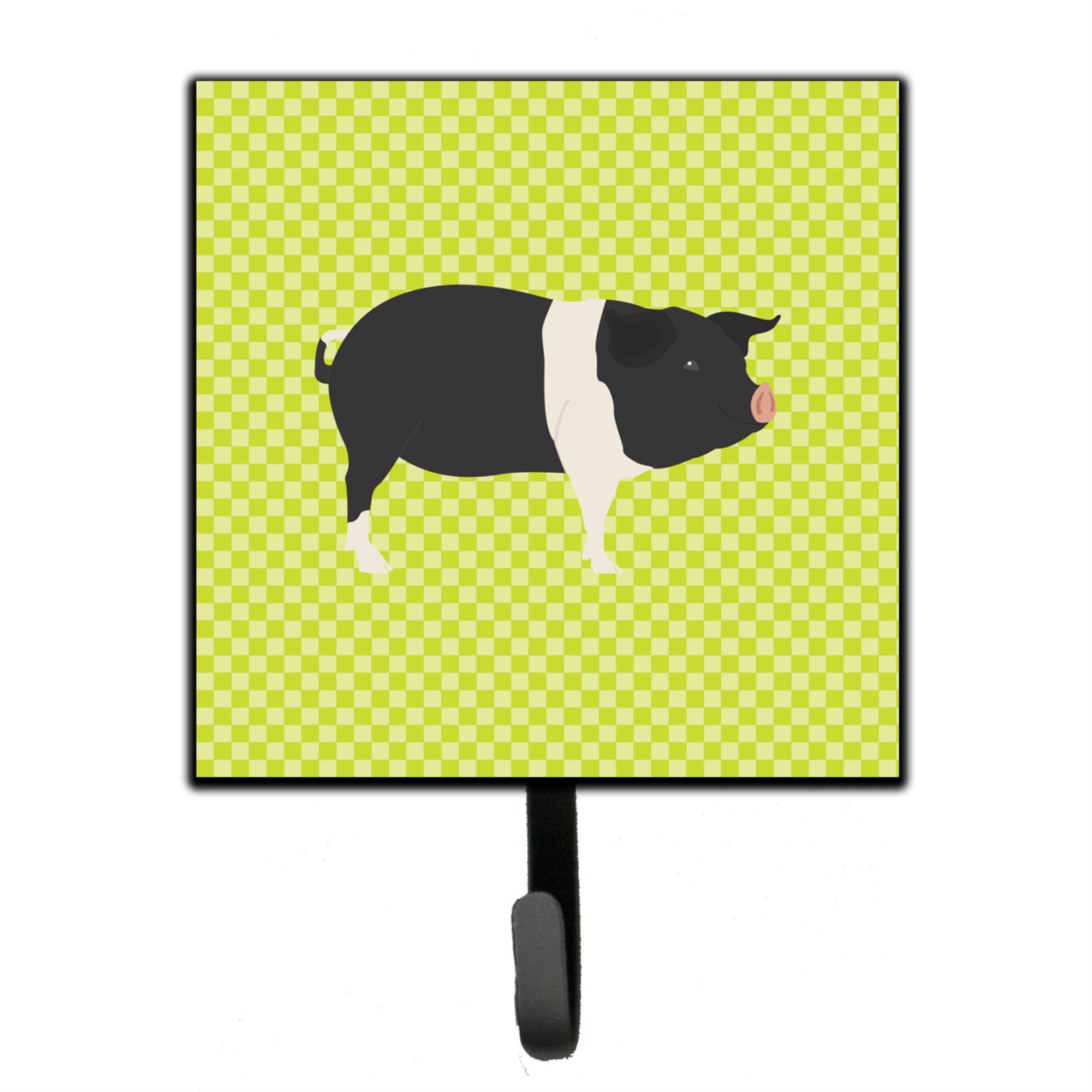 Caroline'S Treasures Hampshire Pig Green Wall Hook, Small, Multicolor