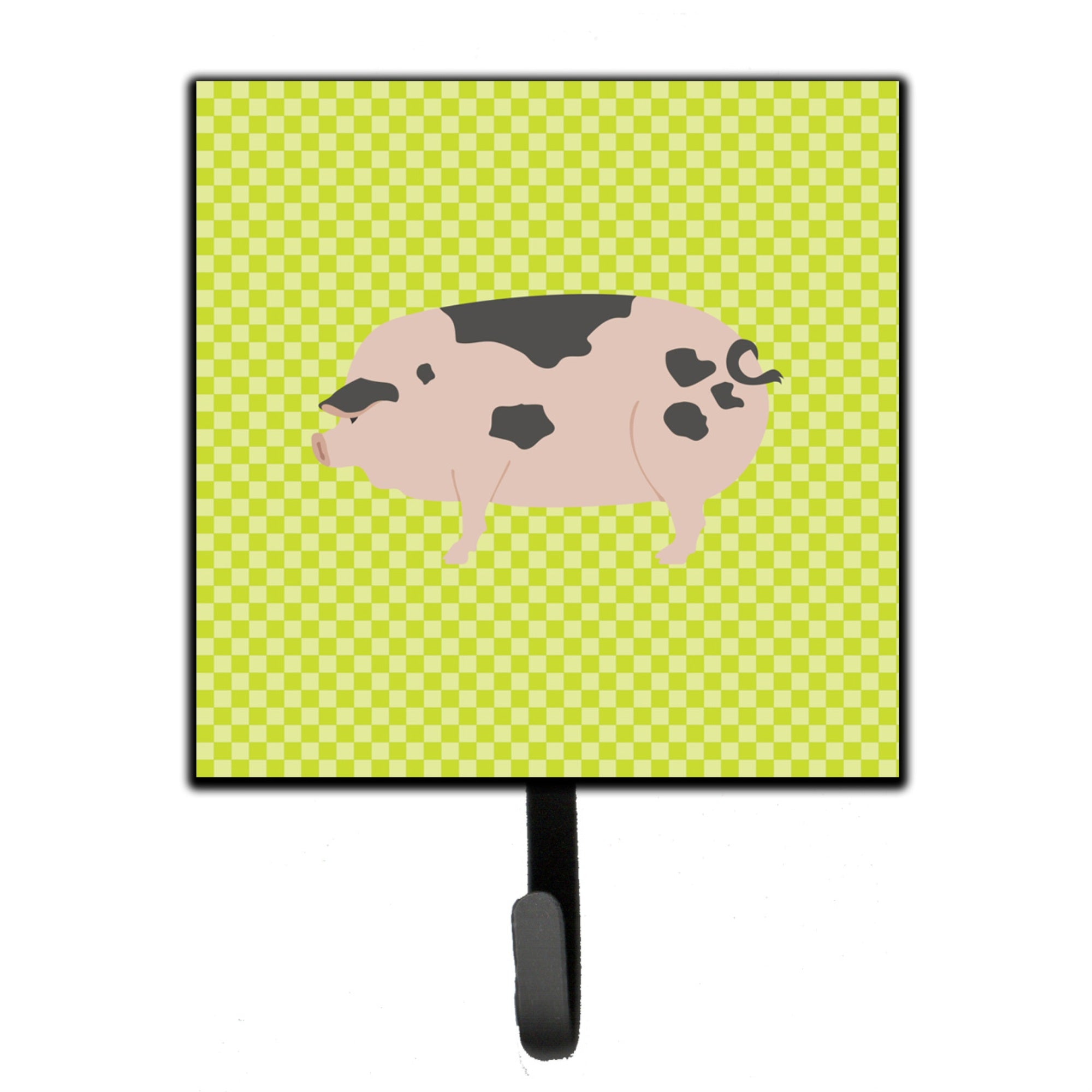 Caroline'S Treasures Gloucester Old Spot Pig Green Wall Hook, Small, Multicolor