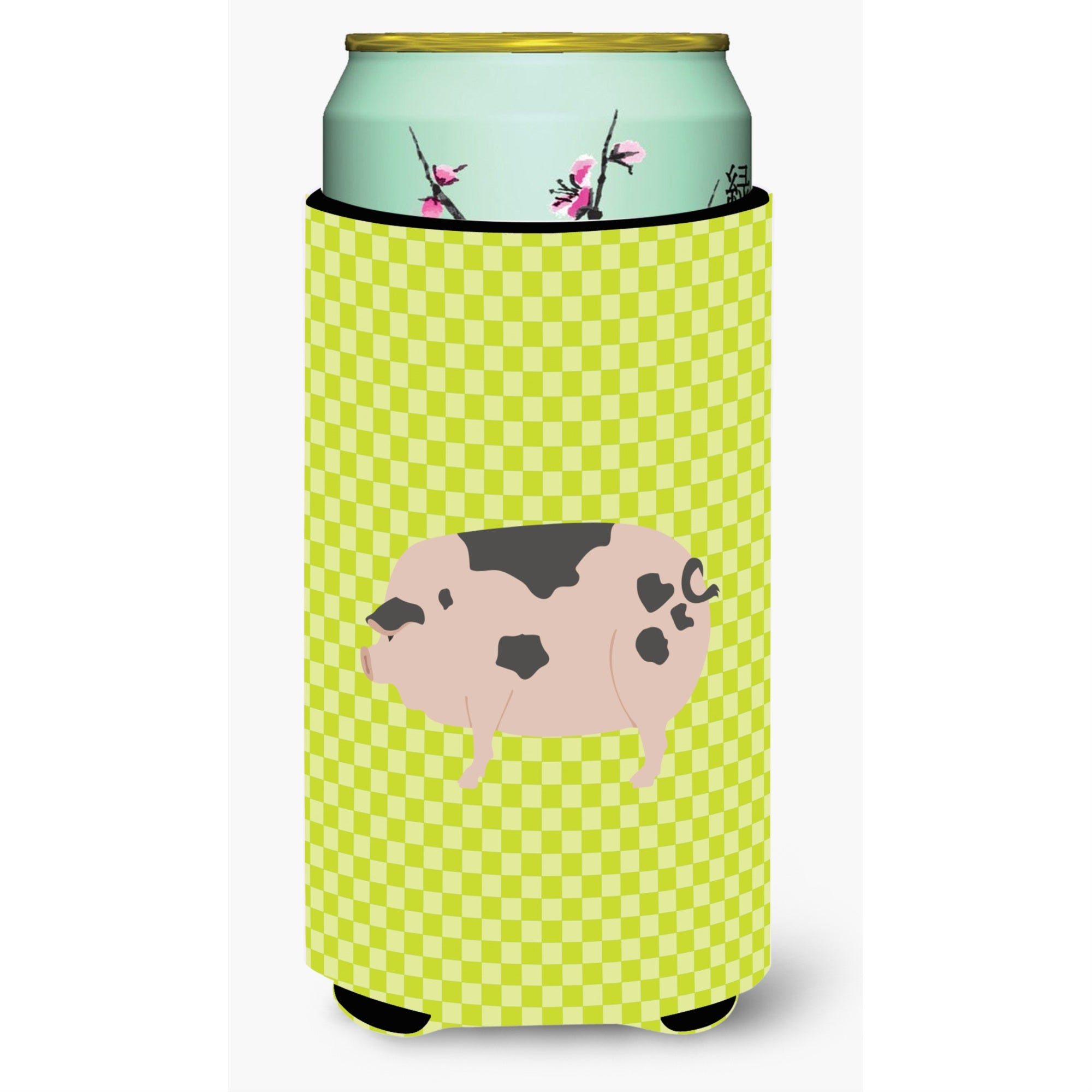Caroline'S Treasures Gloucester Old Spot Pig Green Decorative Can Hugger, Tall Boy, Multicolor