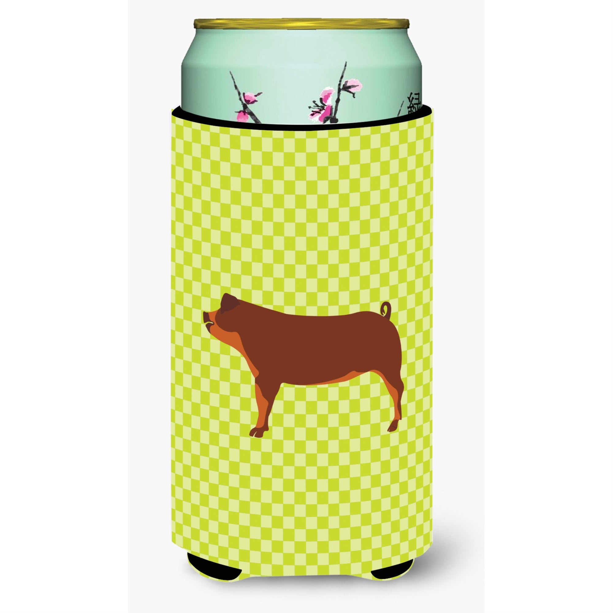 Caroline'S Treasures Duroc Pig Green Decorative Can Hugger, Tall Boy, Multicolor
