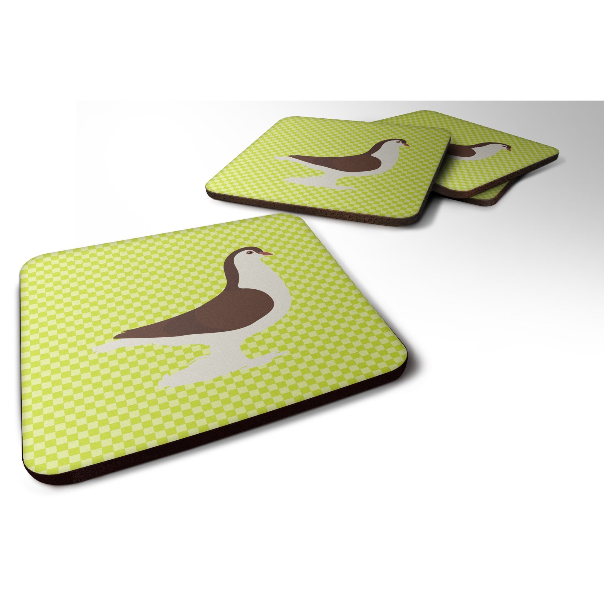 Caroline'S Treasures Large Pigeon Green Decorative Coasters, 3.5, Multicolor