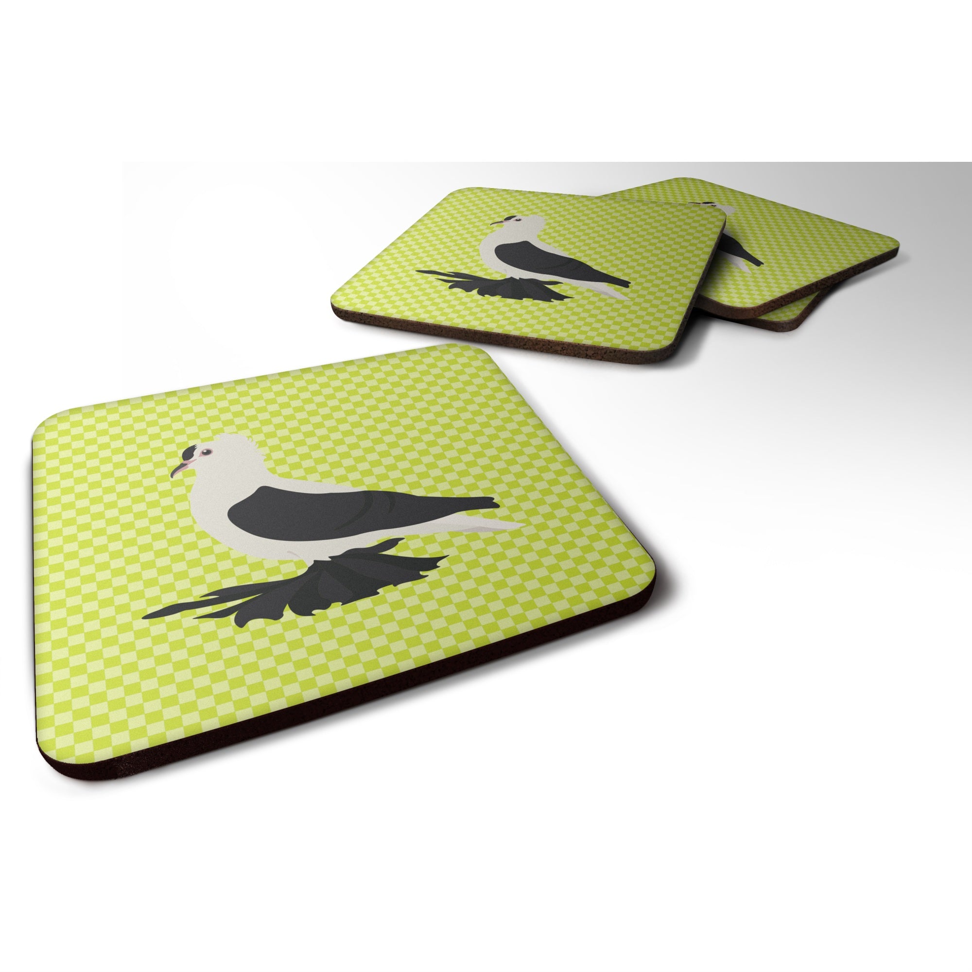 Caroline'S Treasures Saxon Fairy Swallow Pigeon Green Decorative Coasters, 3.5, Multicolor