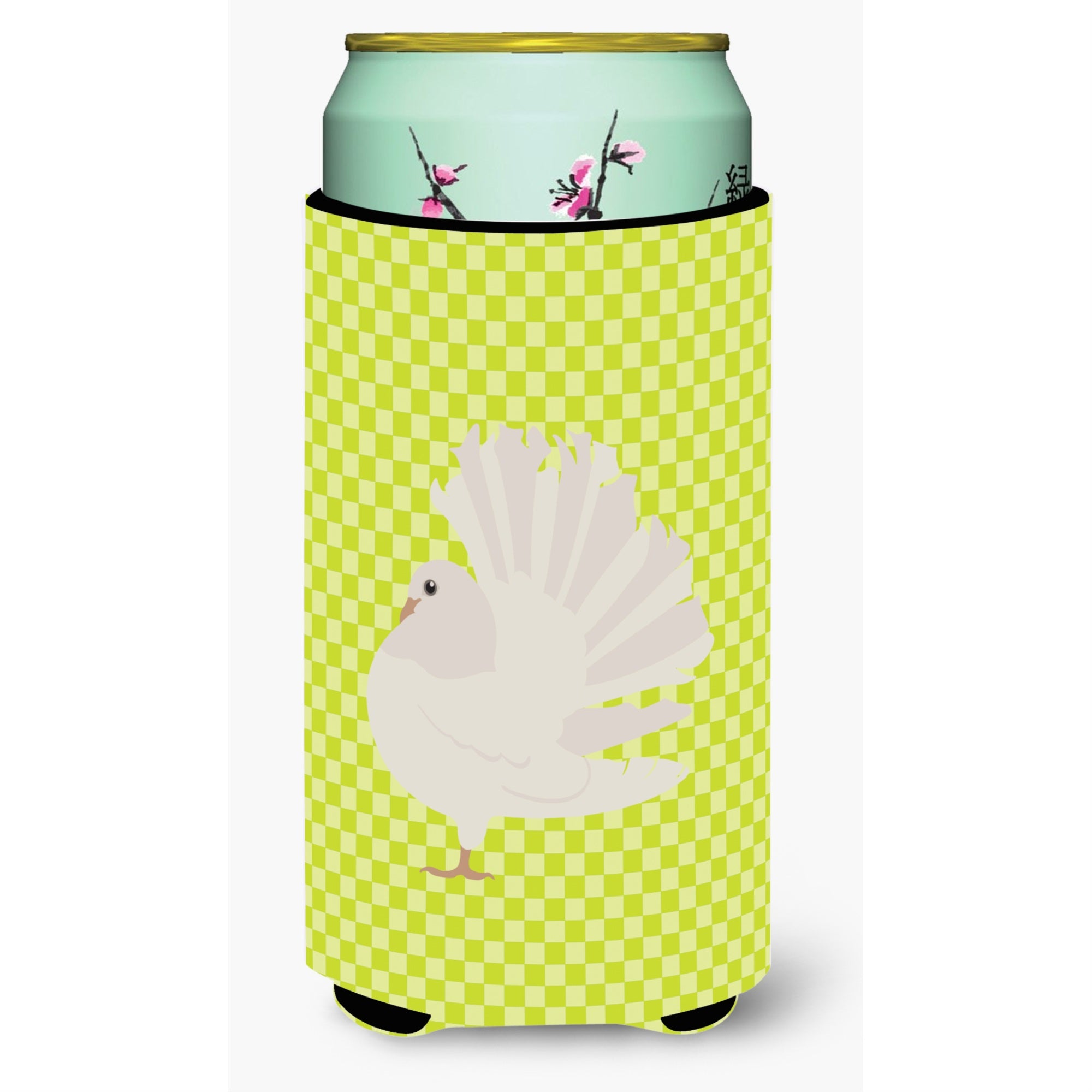 Caroline'S Treasures Silver Fantail Pigeon Green Decorative Can Hugger, Tall Boy, Multicolor