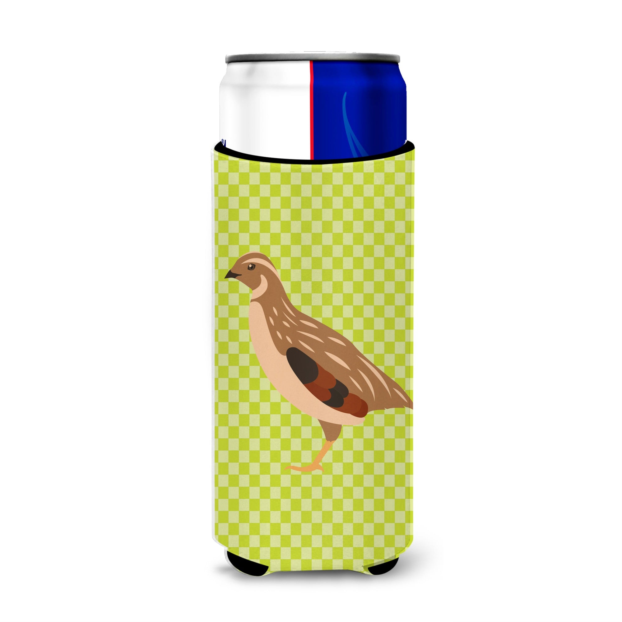 Caroline'S Treasures Golden Phoenix Quail Green Decorative Can Hugger, Slim, Multicolor