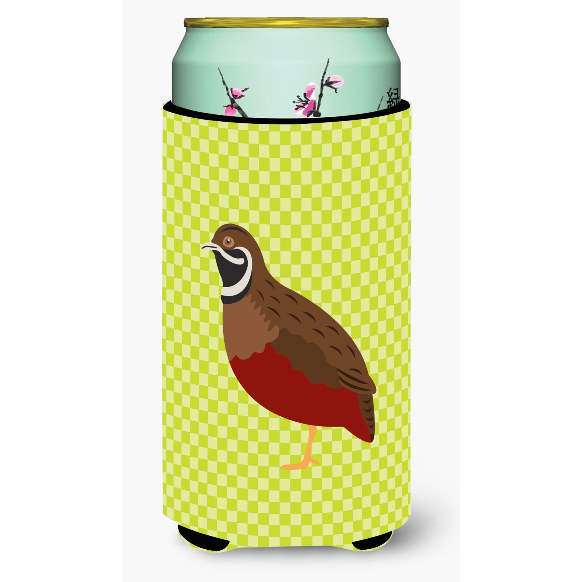 Caroline'S Treasures Chinese Painted Or King Quail Green Decorative Can Hugger, Tall Boy, Multicolor