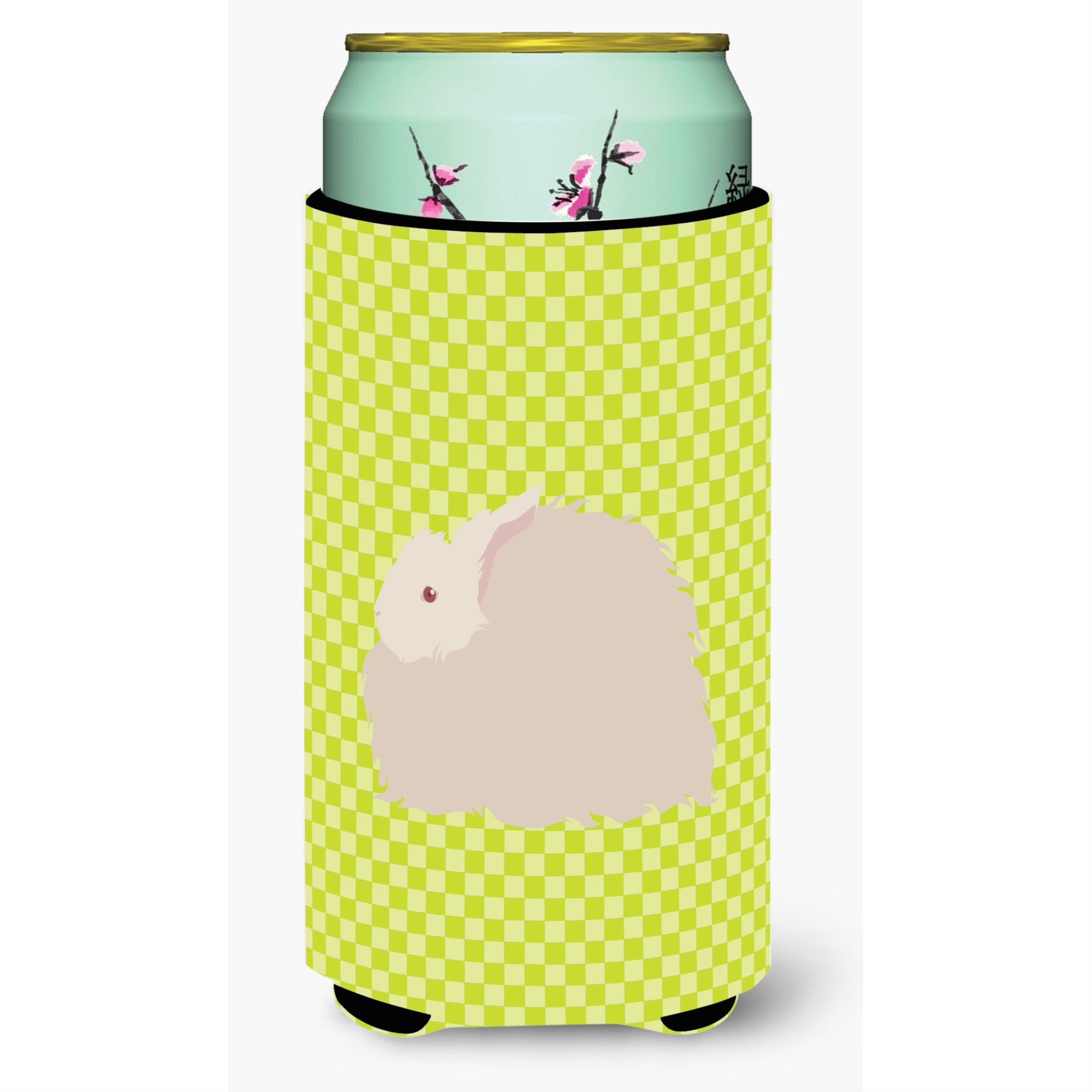 Caroline'S Treasures Fluffy Angora Rabbit Green Decorative Can Hugger, Tall Boy, Multicolor