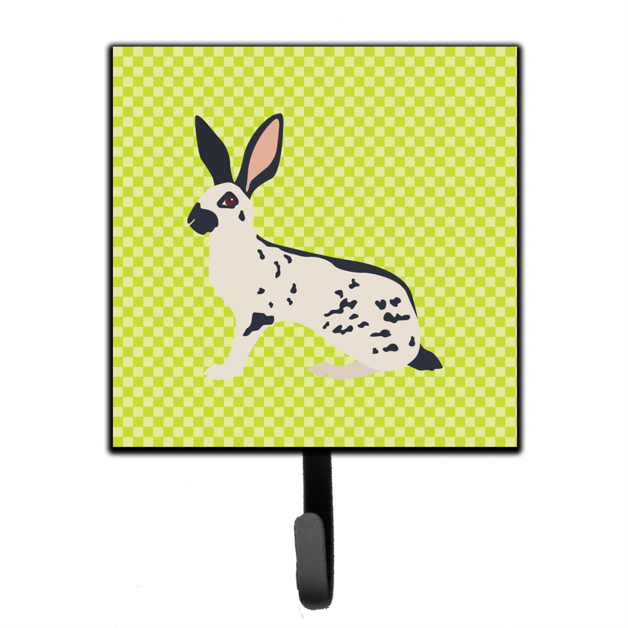 Caroline'S Treasures English Spot Rabbit Green Wall Hook, Small, Multicolor
