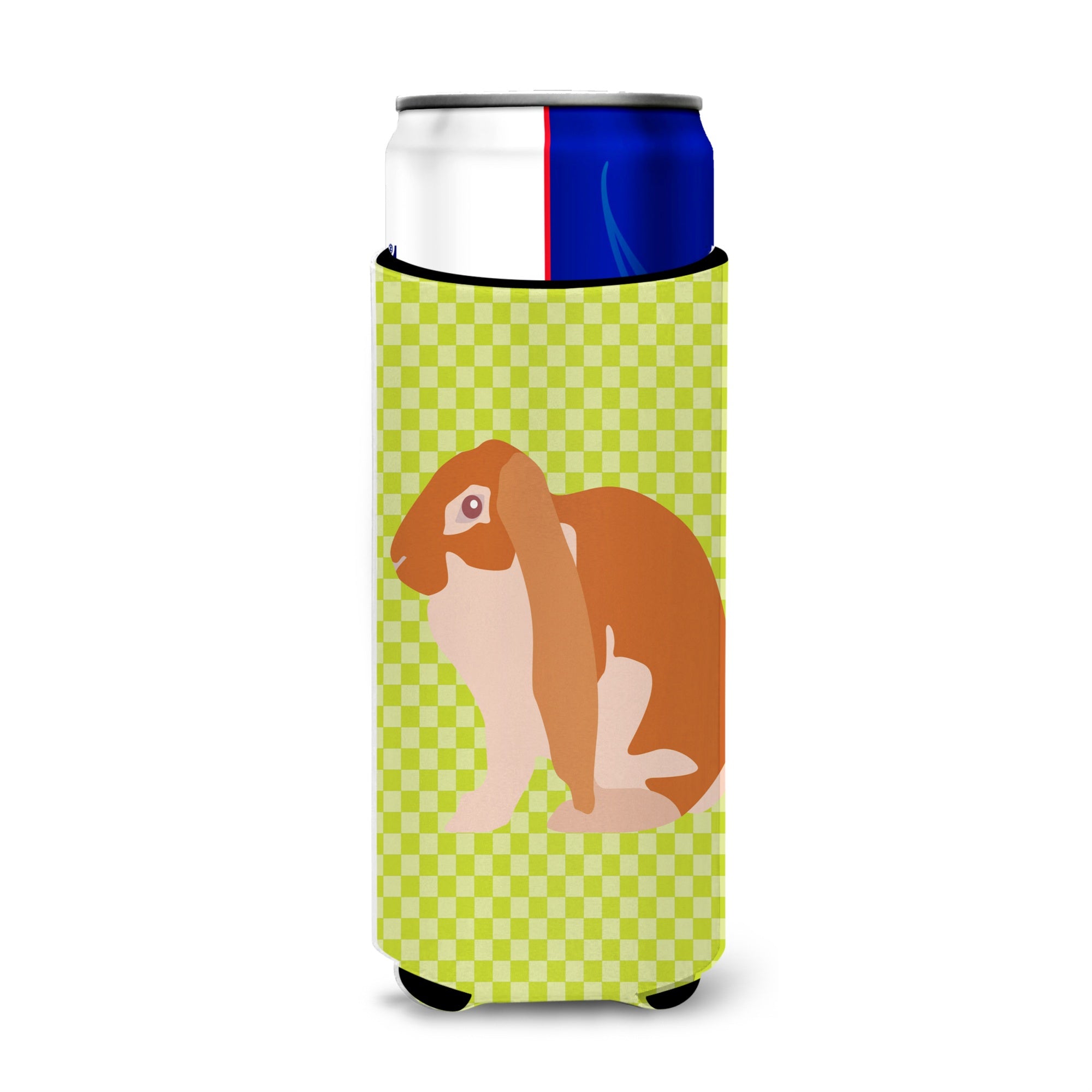 Caroline'S Treasures English Lop Rabbit Green Decorative Can Hugger, Slim, Multicolor