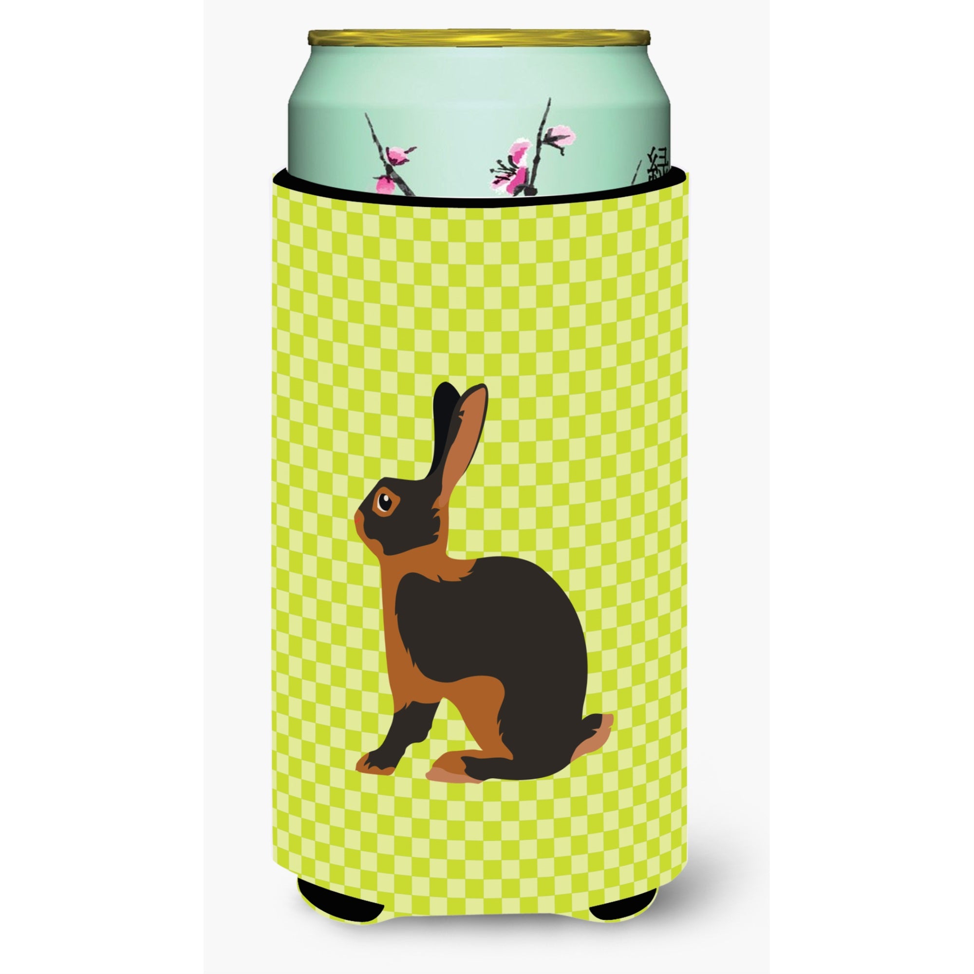 Caroline'S Treasures Tan Rabbit Green Decorative Can Hugger, Tall Boy, Multicolor