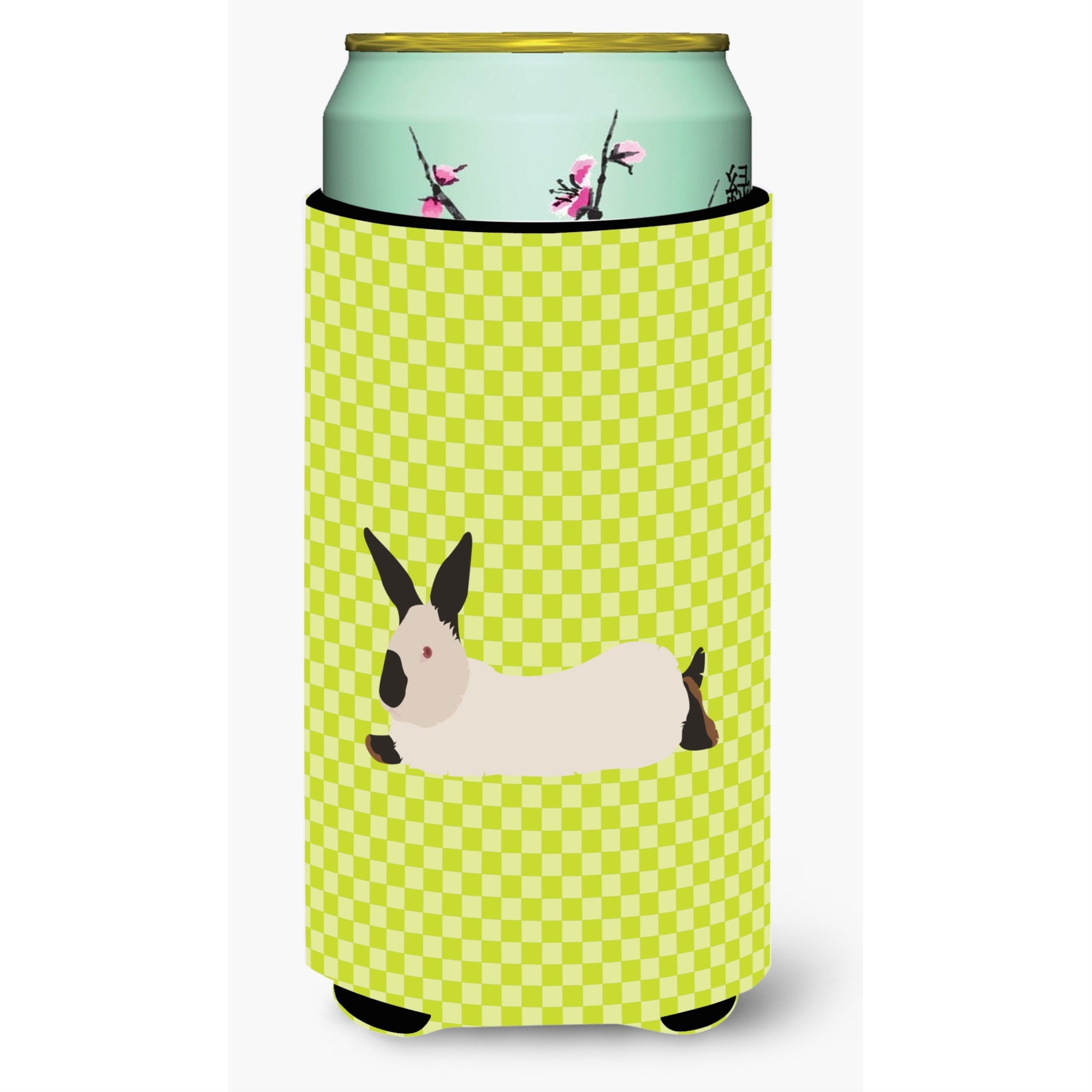 Caroline'S Treasures California White Rabbit Green Decorative Can Hugger, Tall Boy, Multicolor