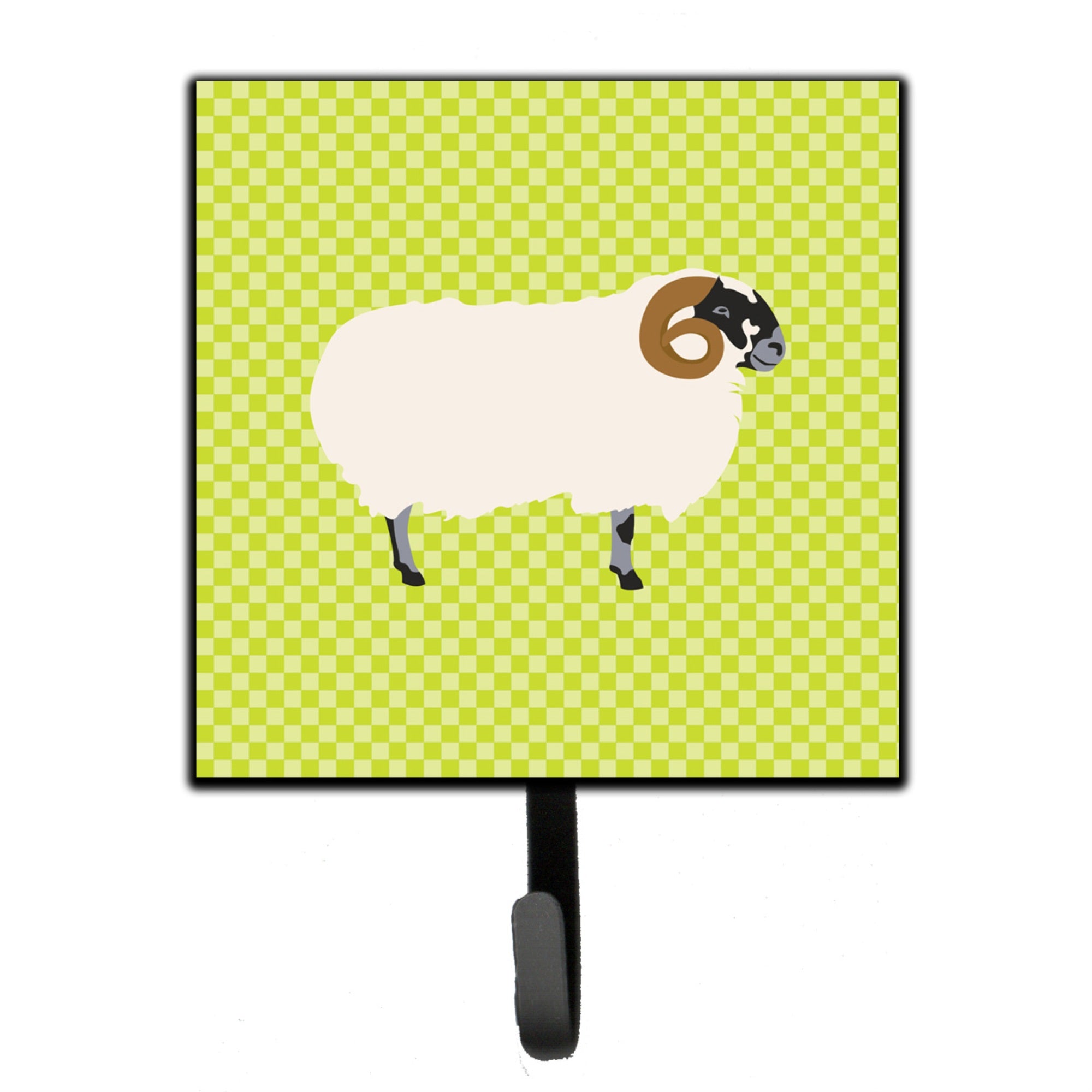Caroline'S Treasures Scottish Blackface Sheep Green Wall Hook, Small, Multicolor