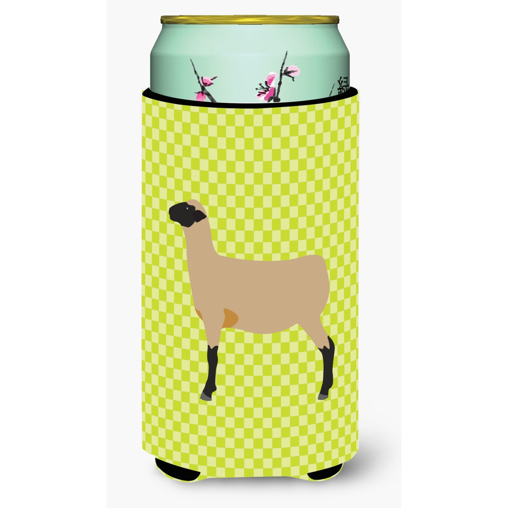 Caroline'S Treasures Hampshire Down Sheep Green Decorative Can Hugger, Tall Boy, Multicolor