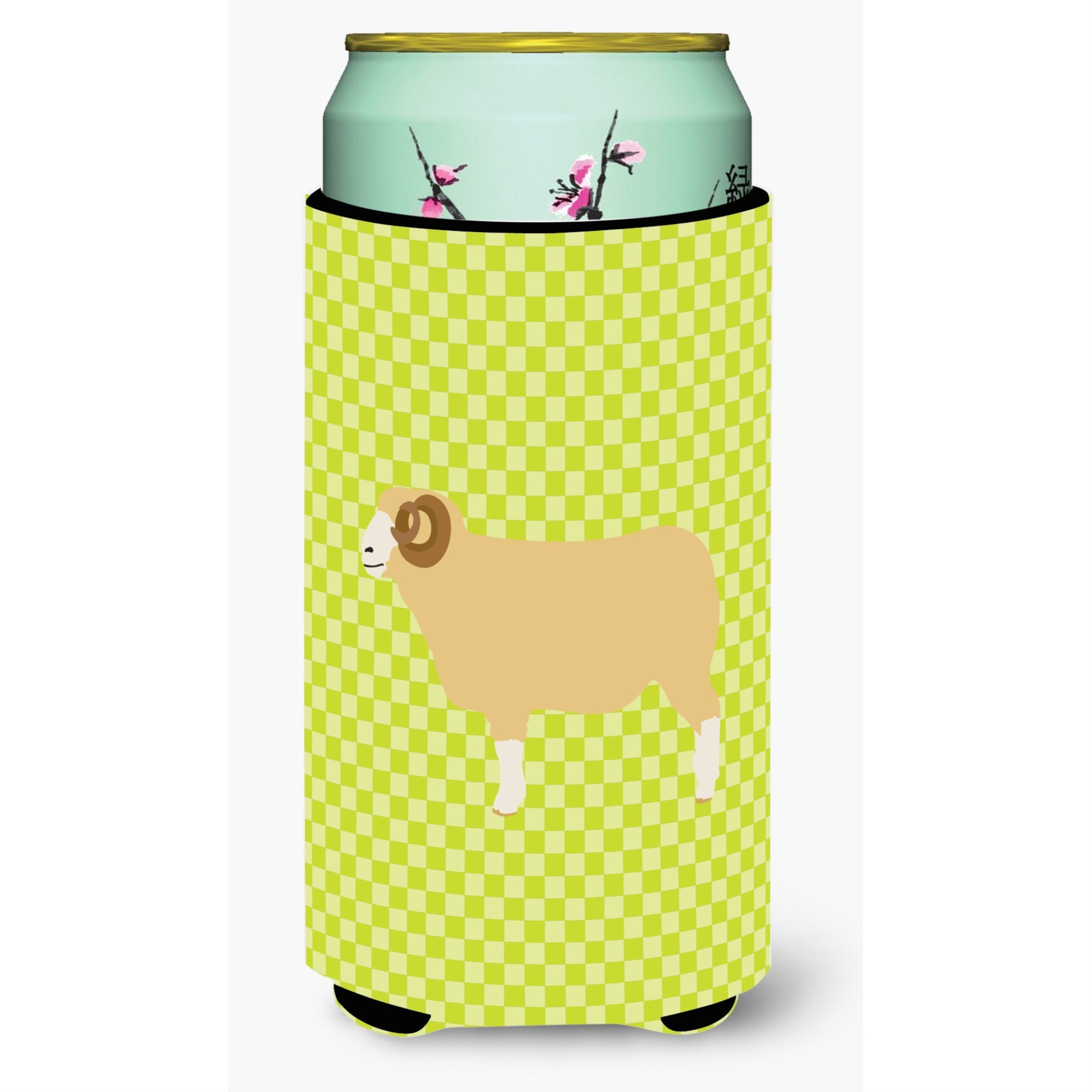 Caroline'S Treasures Horned Dorset Sheep Green Decorative Can Hugger, Tall Boy, Multicolor