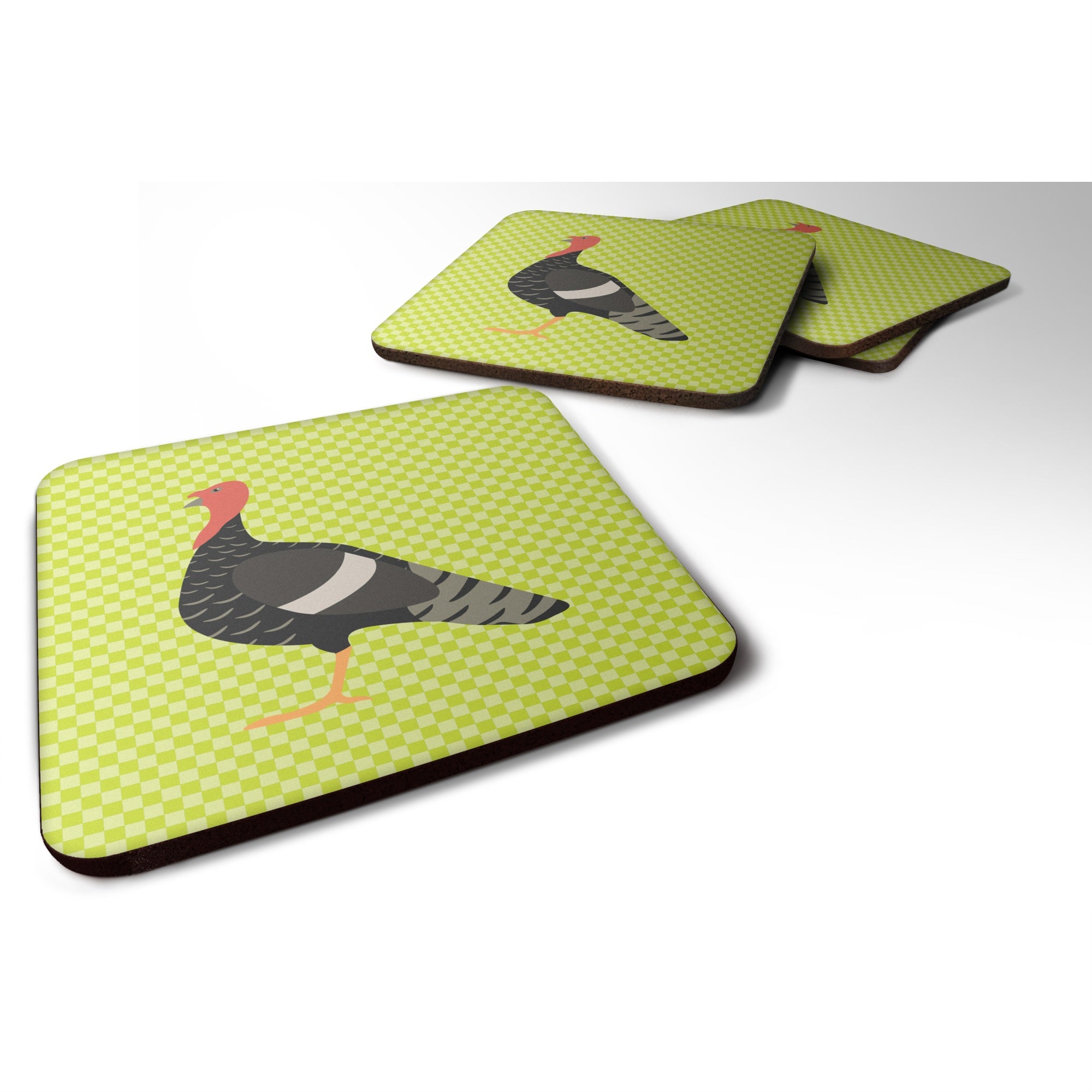 Caroline'S Treasures Marragansett Turkey Green Decorative Coasters, 3.5, Multicolor