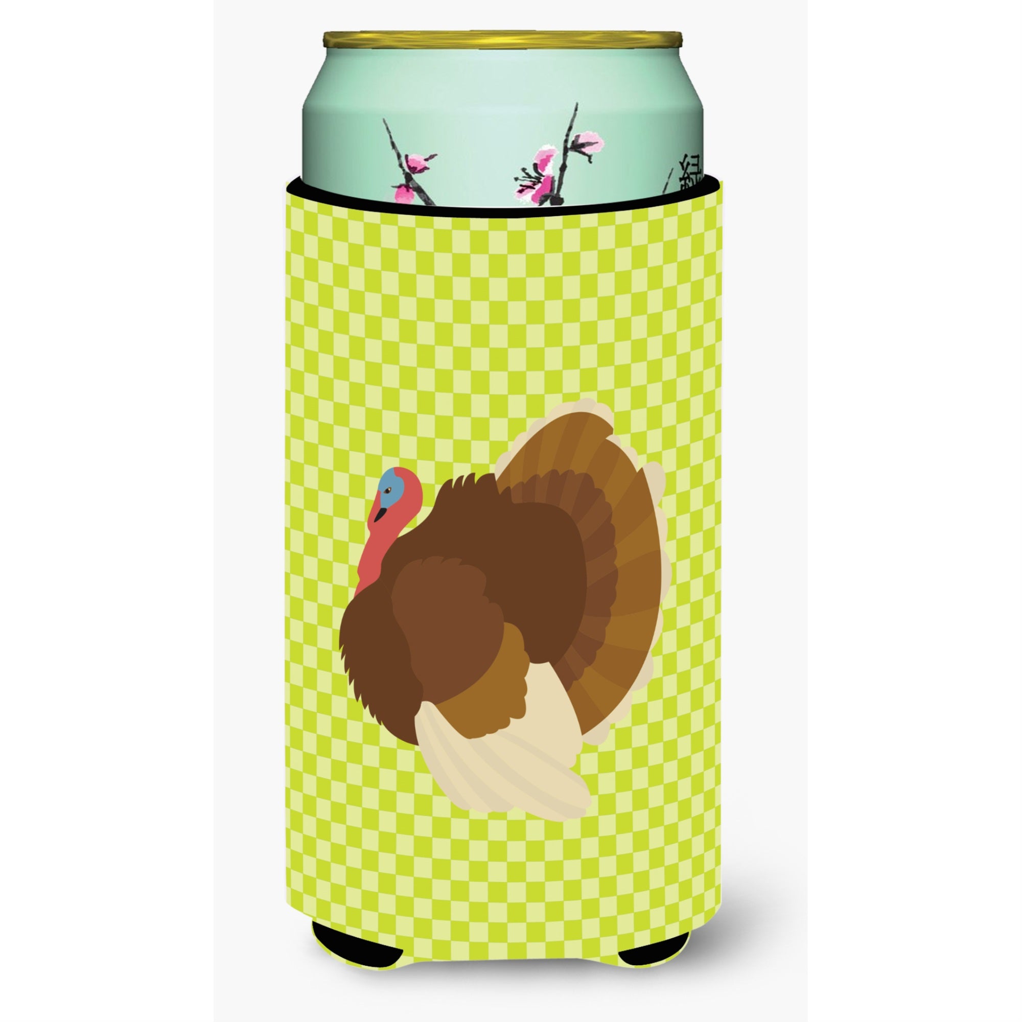Caroline'S Treasures French Turkey Dindon Green Decorative Can Hugger, Tall Boy, Multicolor