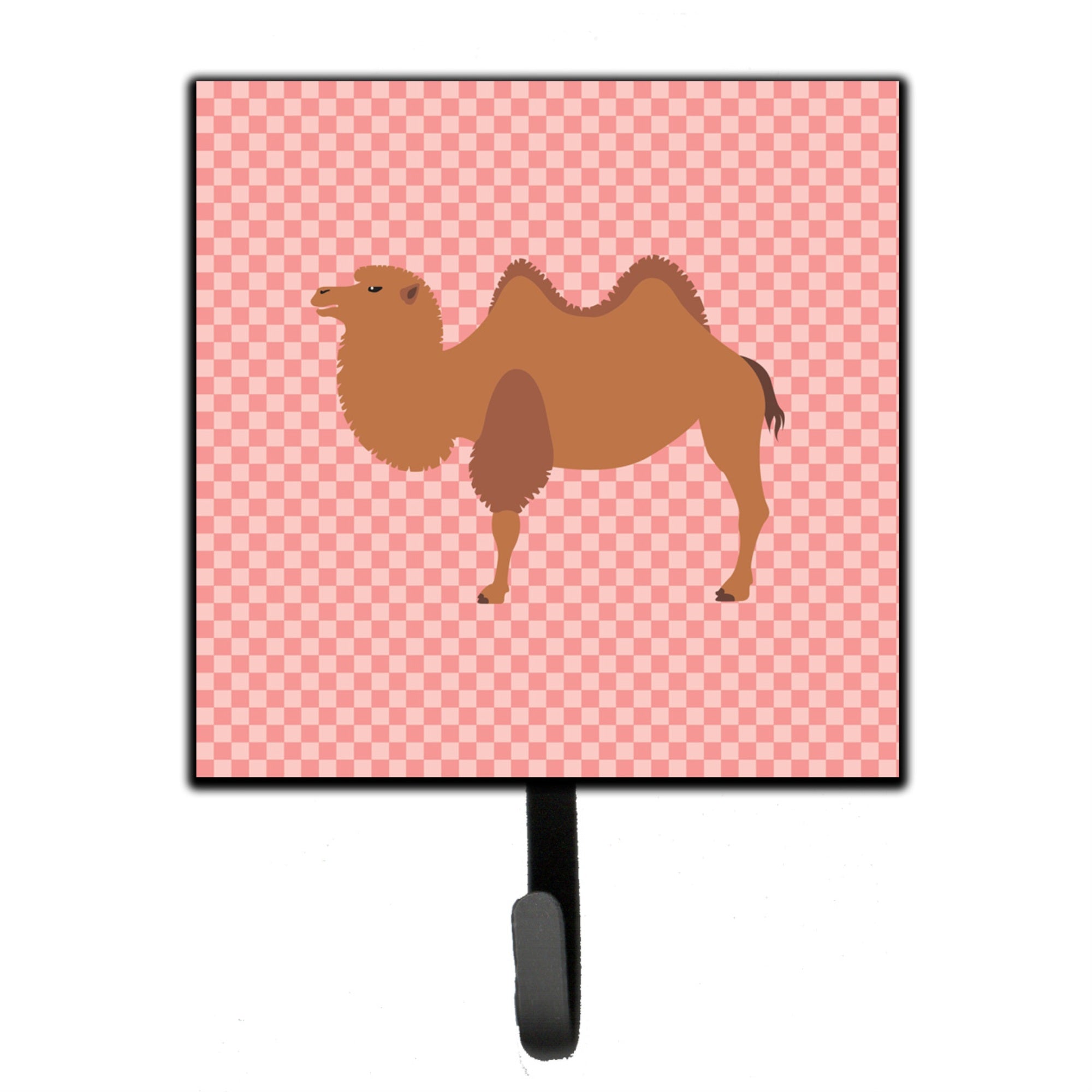 Caroline'S Treasures Bactrian Camel Pink Check Wall Hook, Small, Multicolor