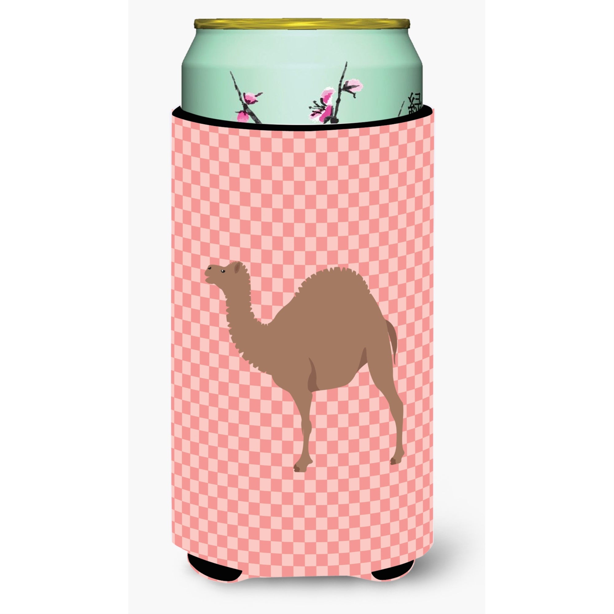 Caroline'S Treasures F1 Hybrid Camel Pink Check Decorative Can Hugger, Tall Boy, Multicolor