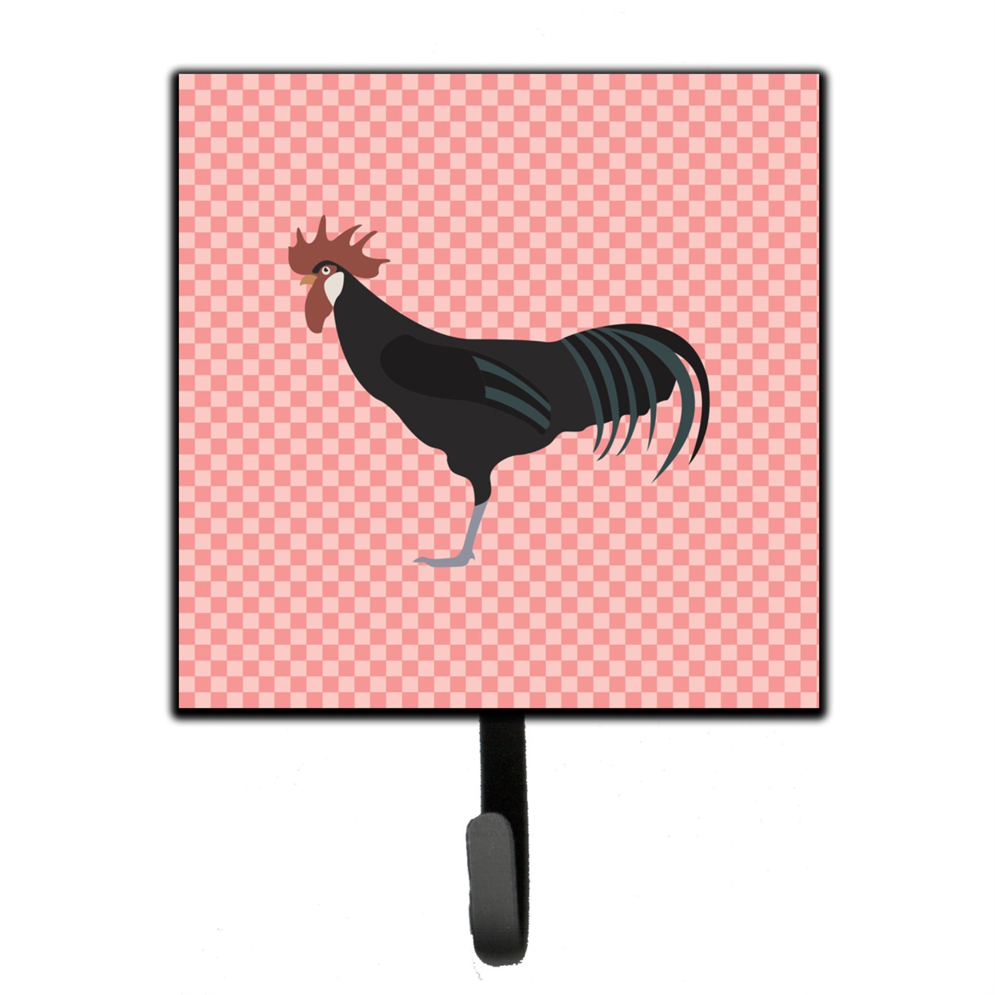 Caroline'S Treasures Minorca Ctalalan Chicken Pink Check Wall Hook, Small, Multicolor