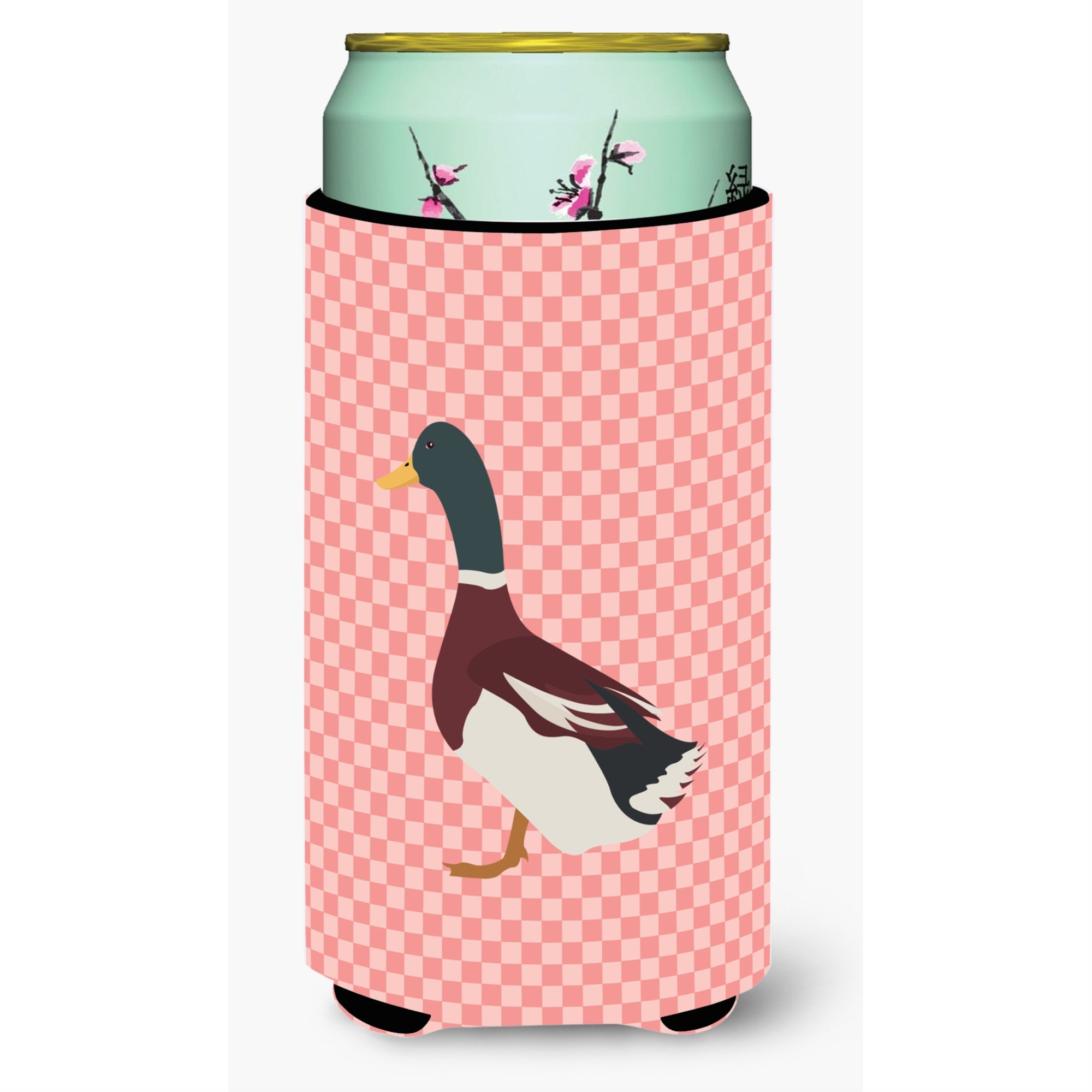 Caroline'S Treasures Rouen Duck Pink Check Decorative Can Hugger, Tall Boy, Multicolor