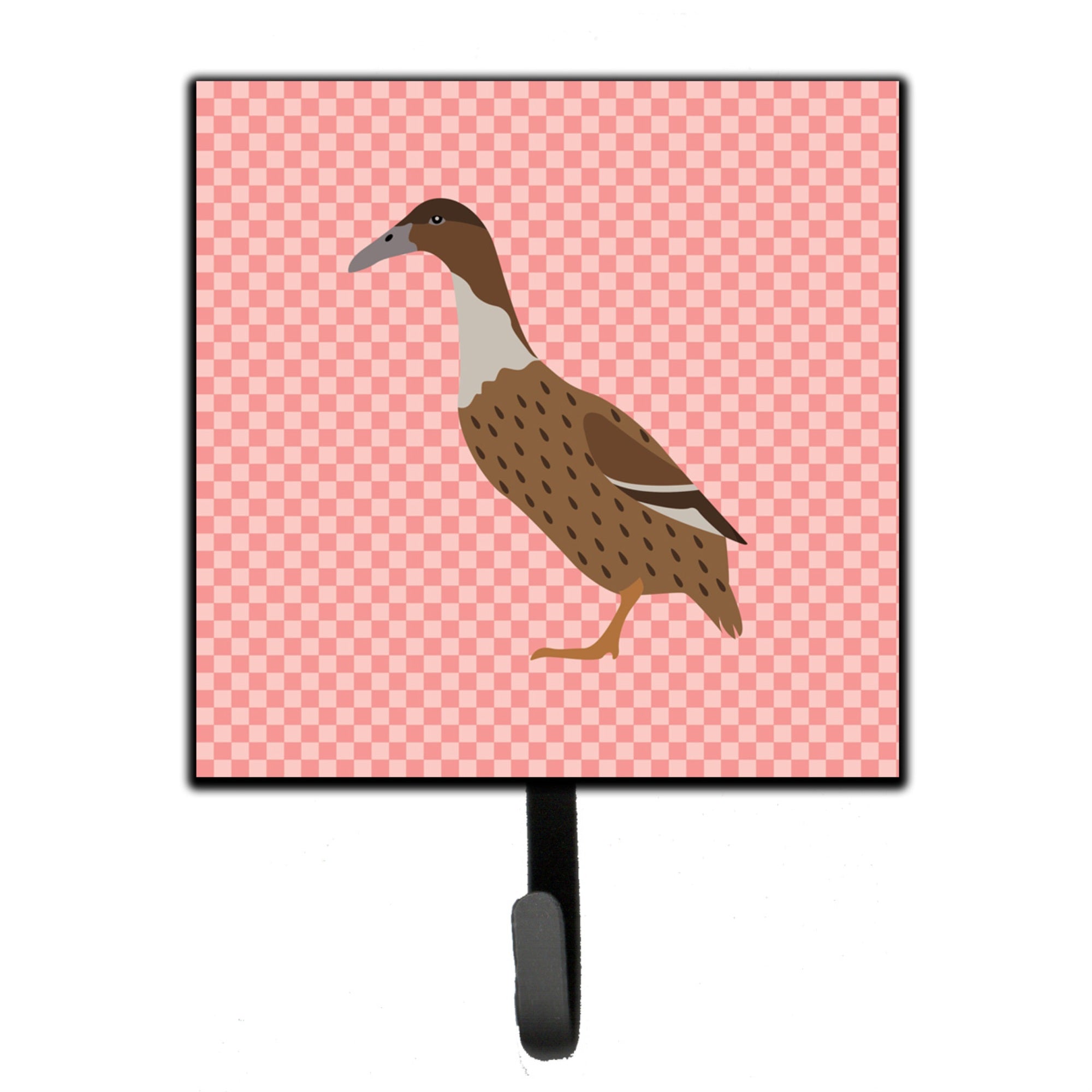 Caroline'S Treasures Dutch Bill Duck Pink Check Wall Hook, Small, Multicolor