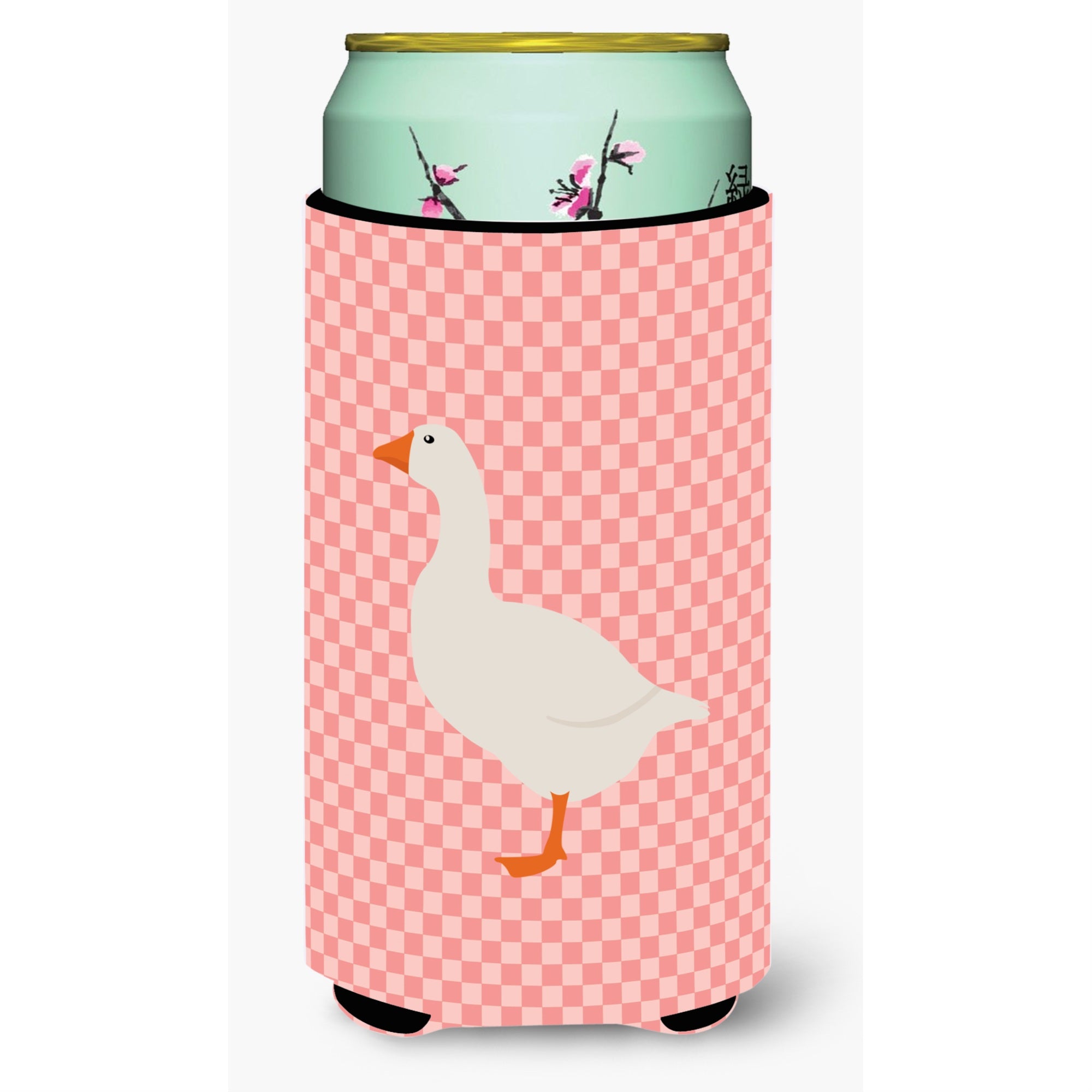 Caroline'S Treasures Shire Horse Pink Check Decorative Can Hugger, Tall Boy, Multicolor