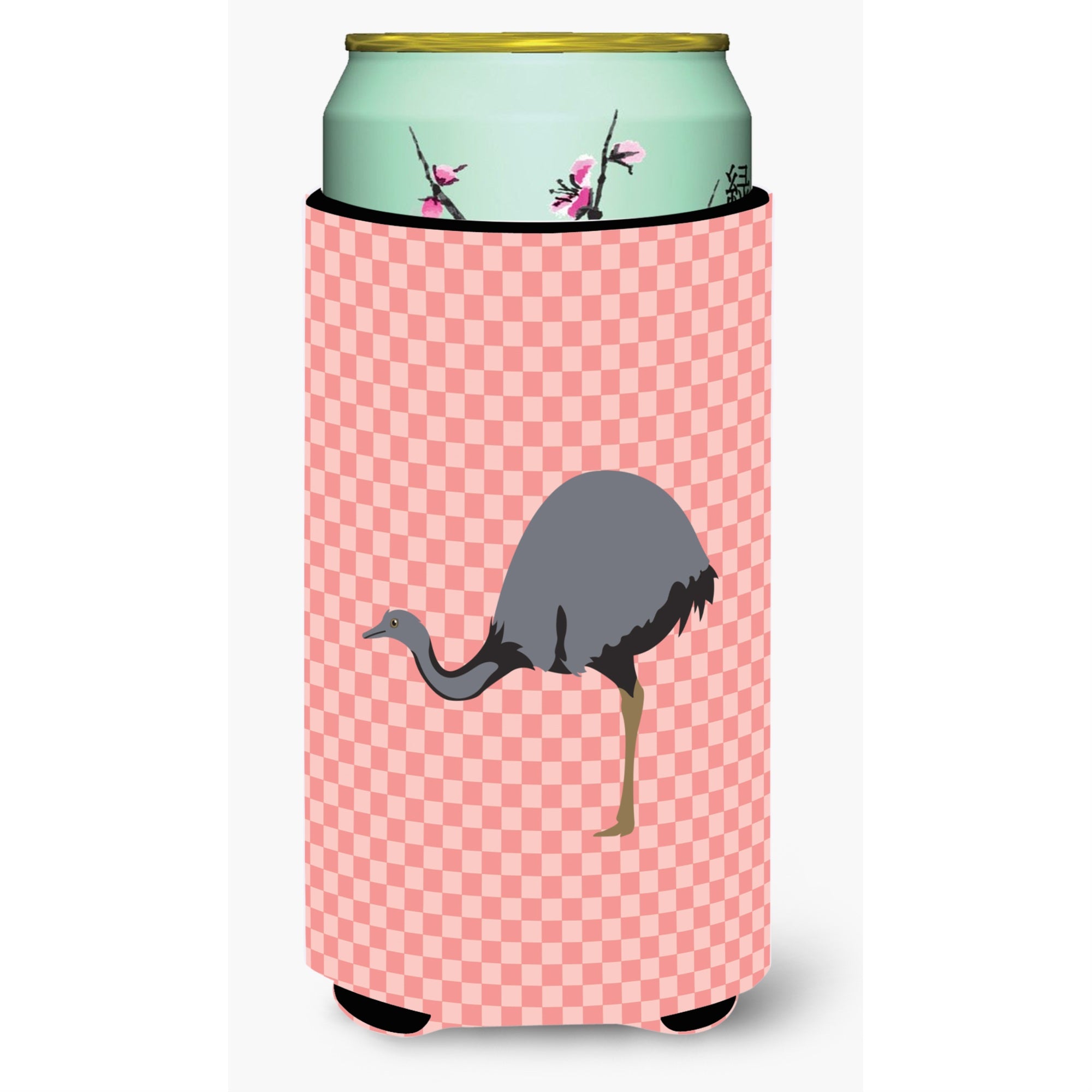 Caroline'S Treasures Rhea Pink Check Decorative Can Hugger, Tall Boy, Multicolor