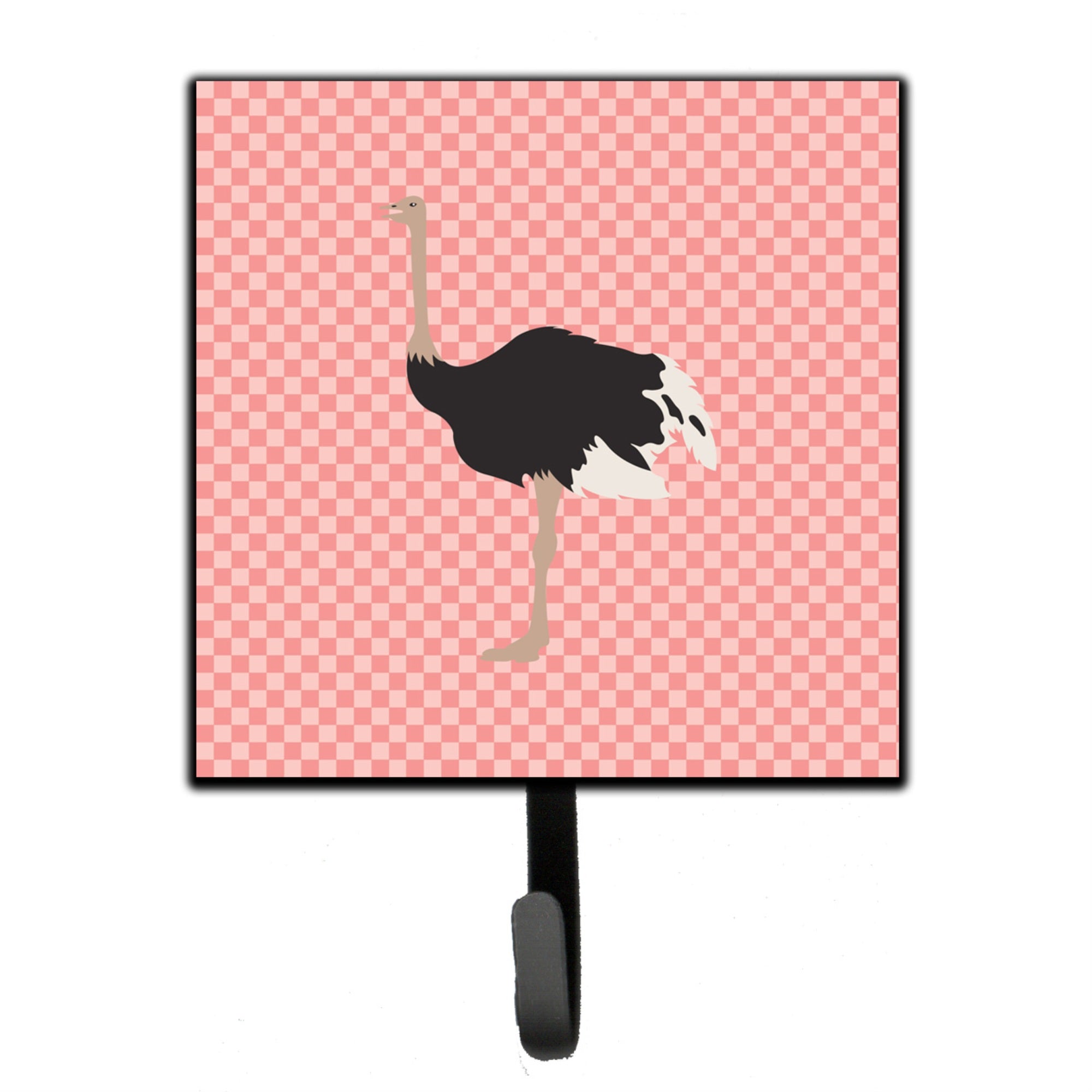 Caroline'S Treasures Common Ostrich Pink Check Wall Hook, Small, Multicolor