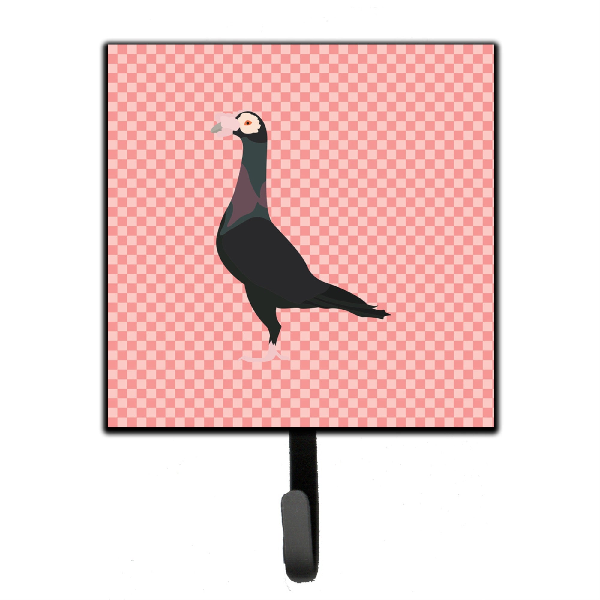 Caroline'S Treasures English Carrier Pigeon Pink Check Wall Hook, Small, Multicolor