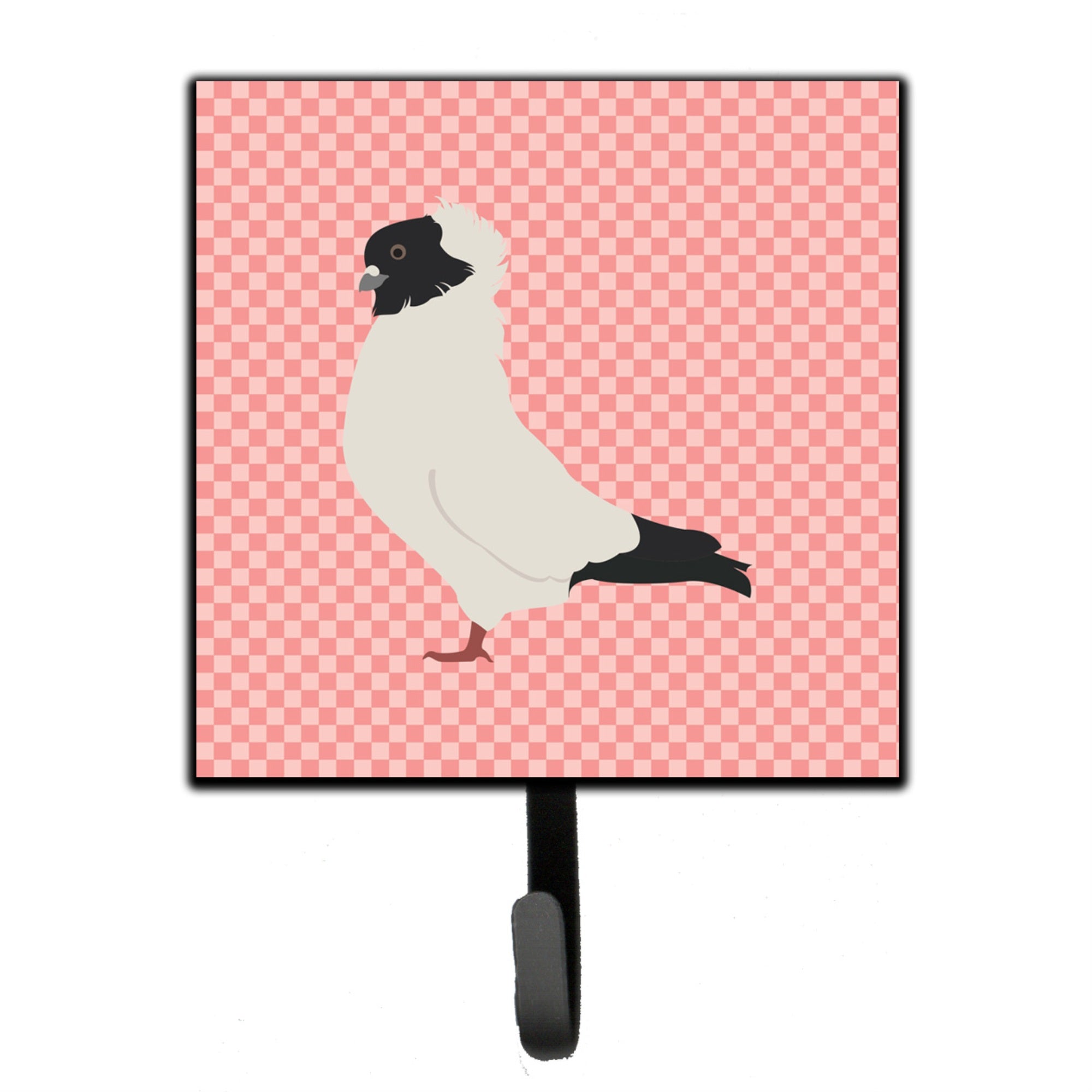 Caroline'S Treasures Nun Pigeon Pink Check Wall Hook, Small, Multicolor
