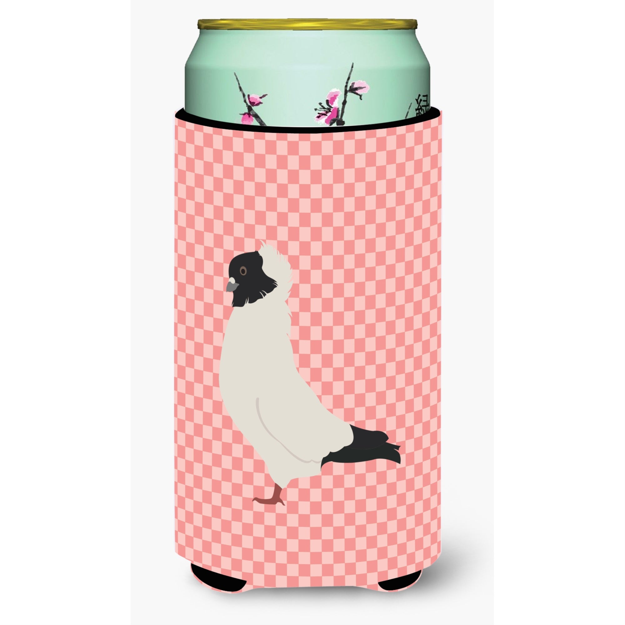 Caroline'S Treasures Nun Pigeon Pink Check Decorative Can Hugger, Tall Boy, Multicolor