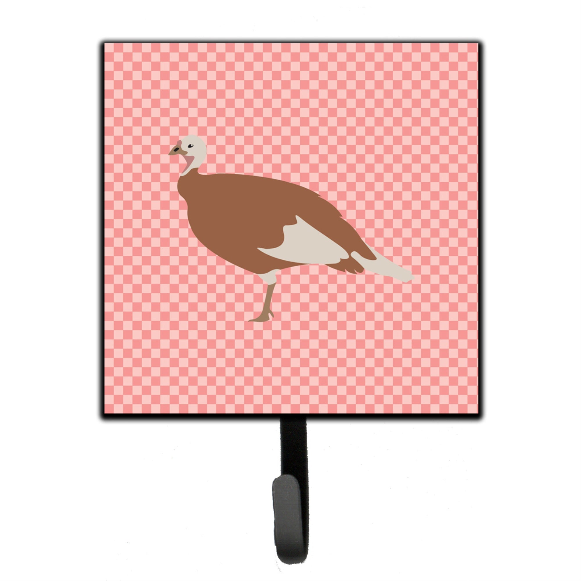 Caroline'S Treasures Jersey Buff Turkey Hen Pink Check Wall Hook, Small, Multicolor
