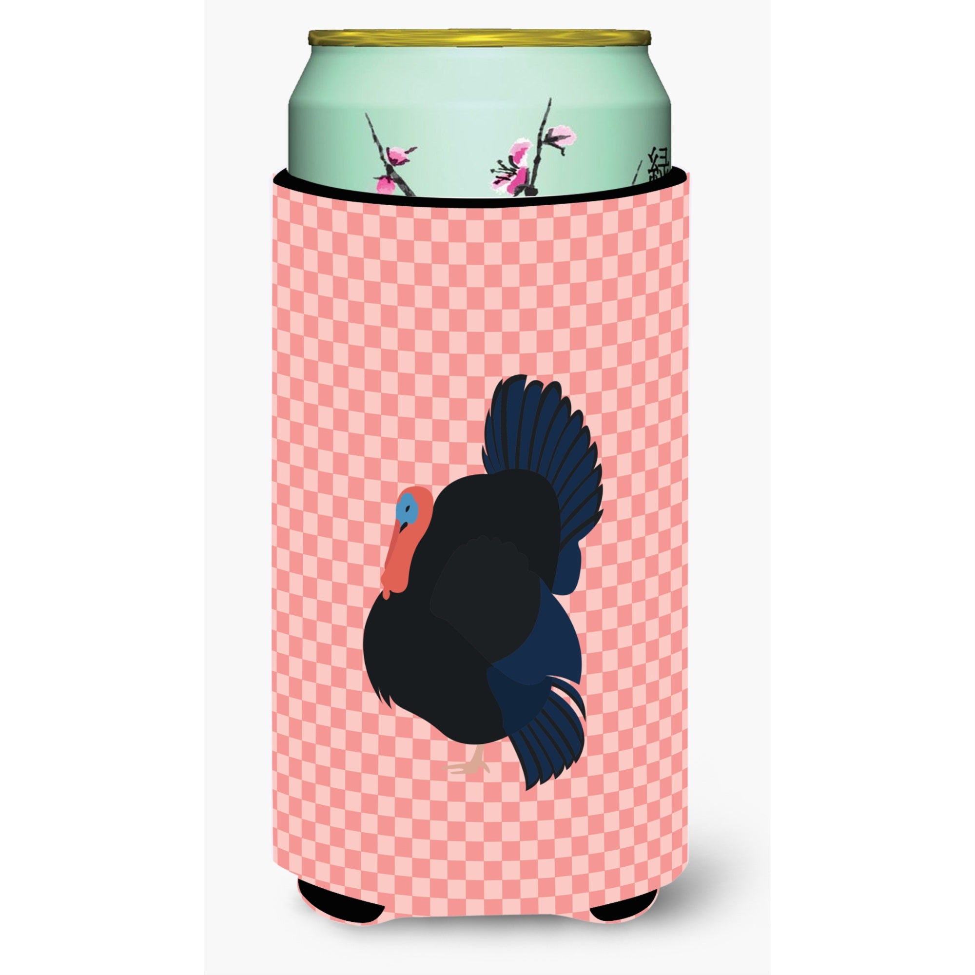 Caroline'S Treasures Norfolk Black Turkey Pink Check Decorative Can Hugger, Tall Boy, Multicolor