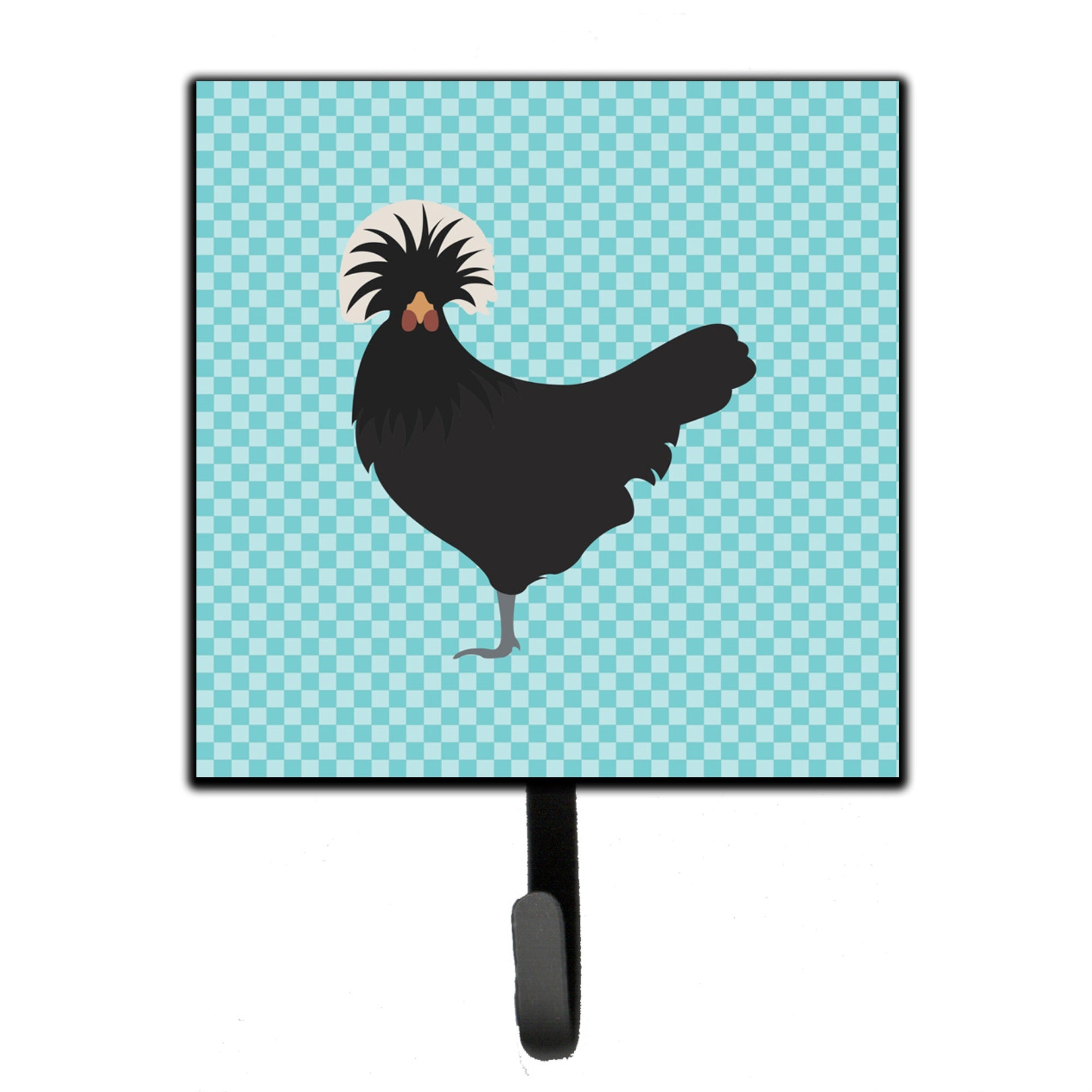 Caroline'S Treasures Polish Poland Chicken Blue Check Wall Hook, Small, Multicolor