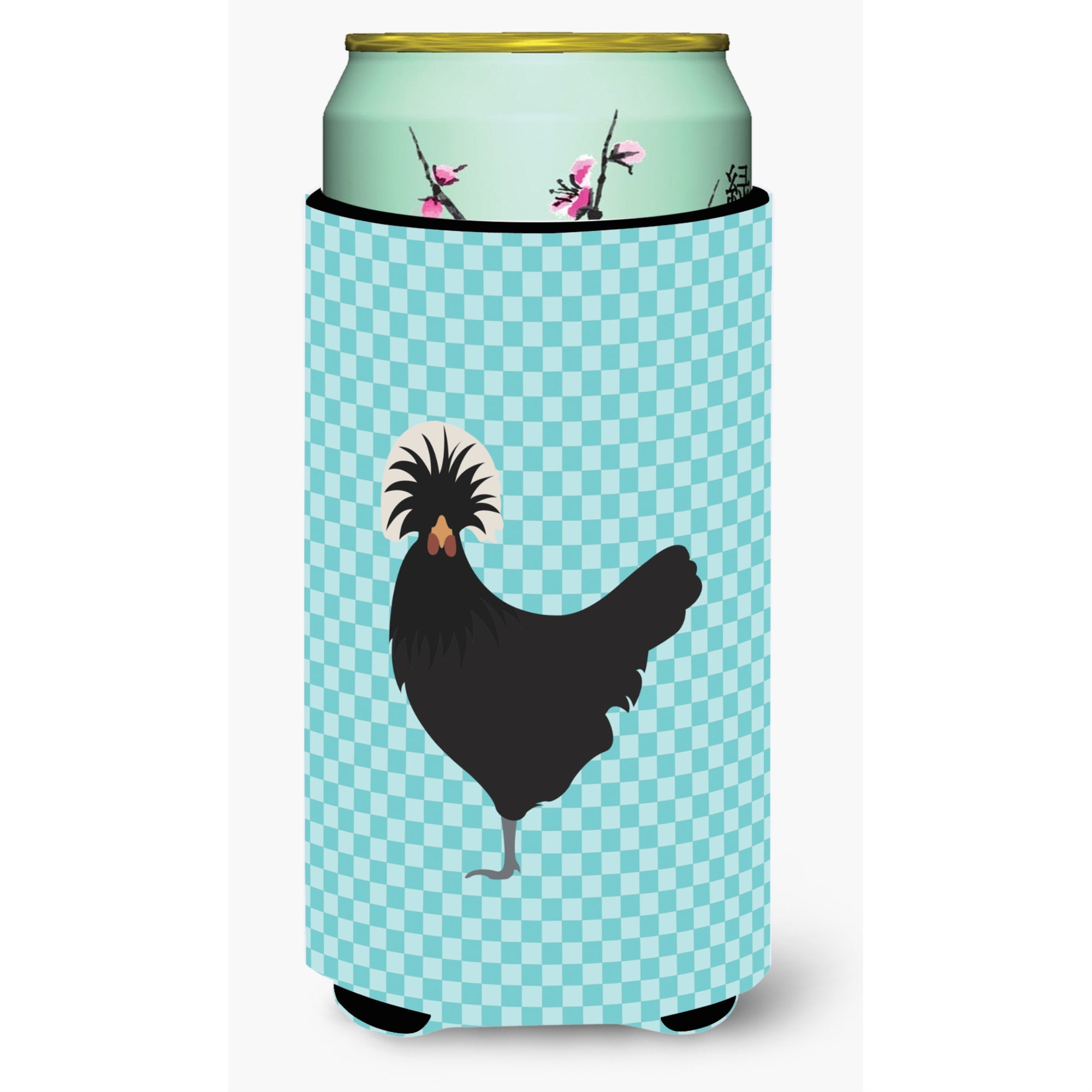 Caroline'S Treasures Polish Poland Chicken Blue Check Decorative Can Hugger, Tall Boy, Multicolor