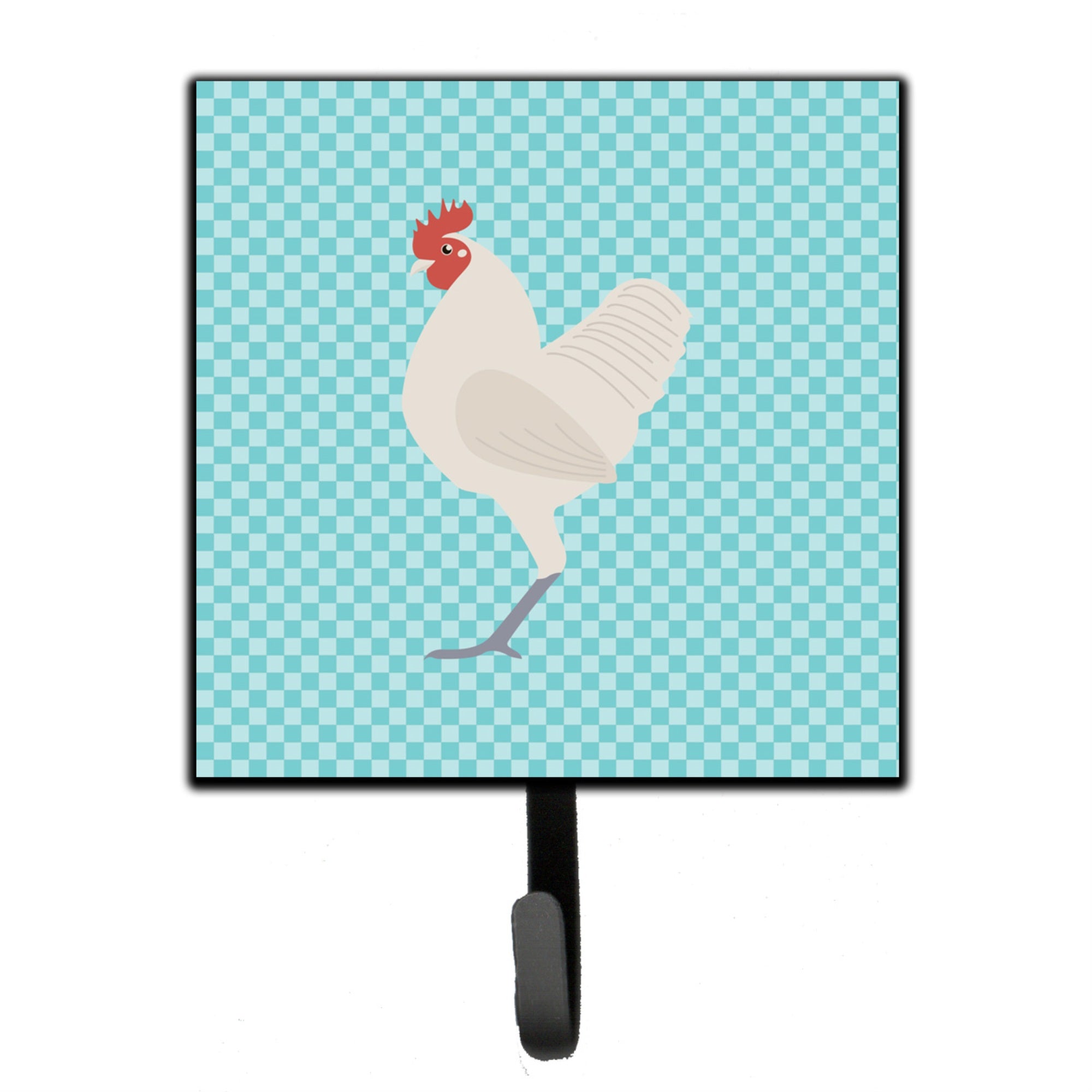 Caroline'S Treasures German Langshan Chicken Blue Check Wall Hook, Small, Multicolor
