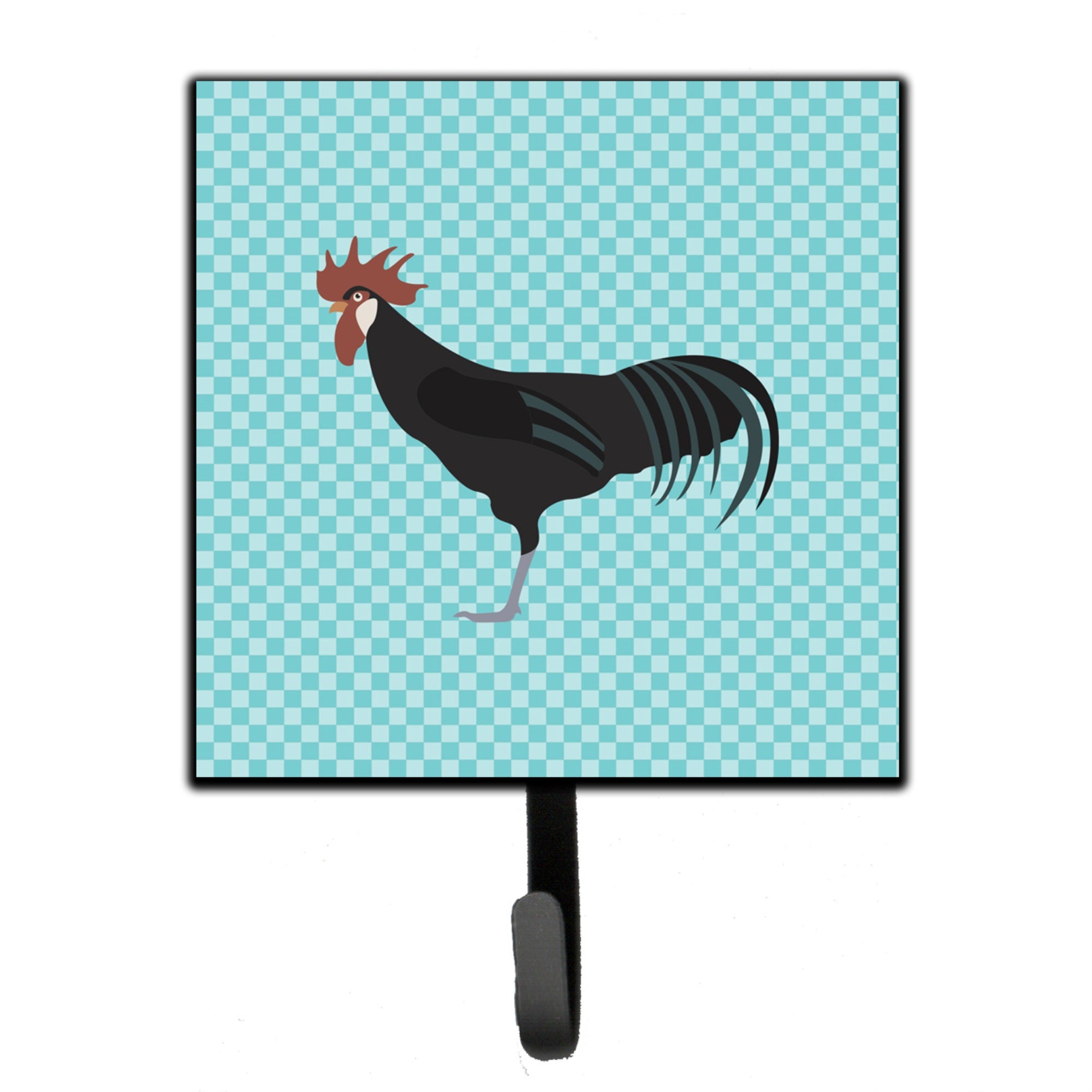 Caroline'S Treasures Minorca Ctalalan Chicken Blue Check Wall Hook, Small, Multicolor