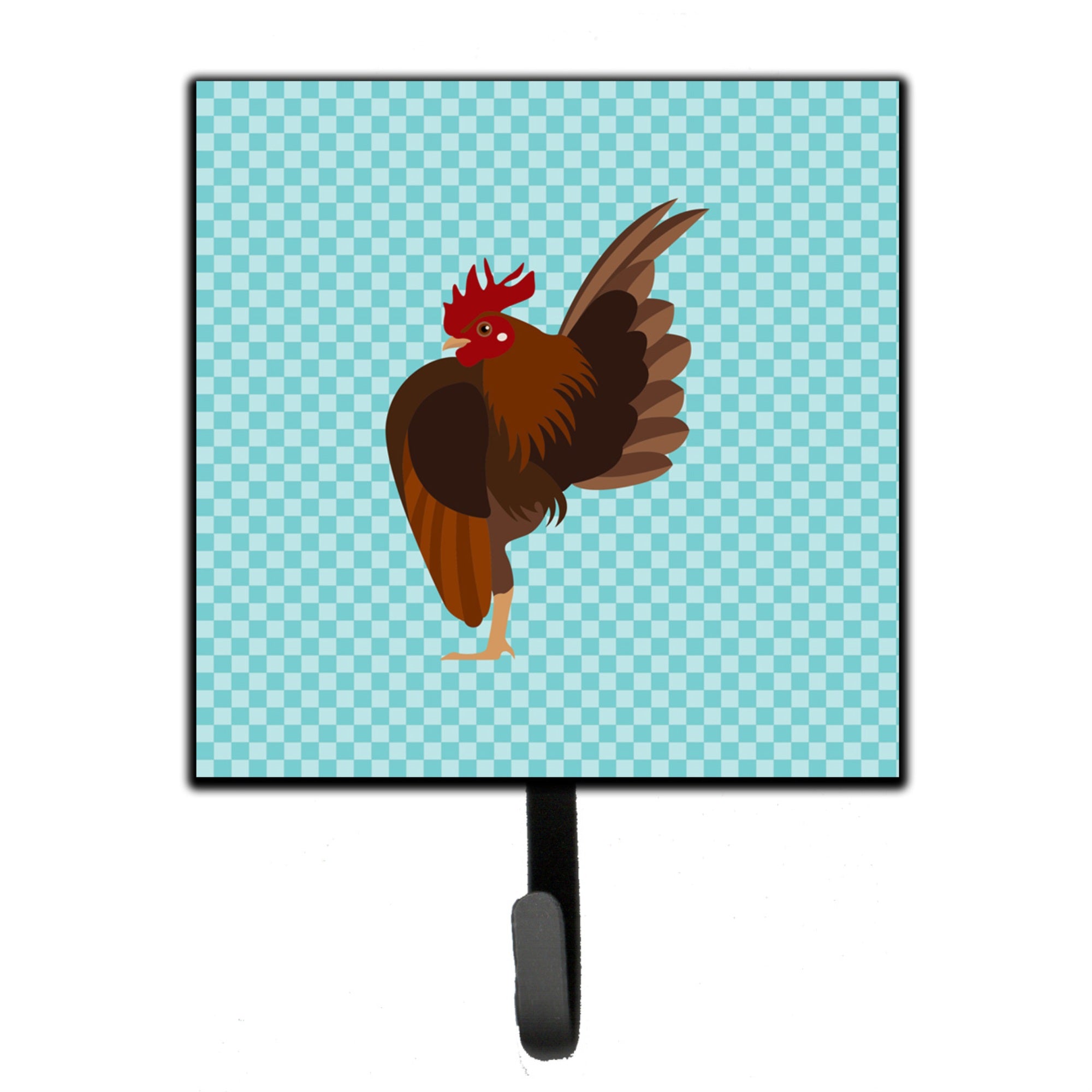 Caroline'S Treasures Malaysian Serama Chicken Blue Check Wall Hook, Small, Multicolor