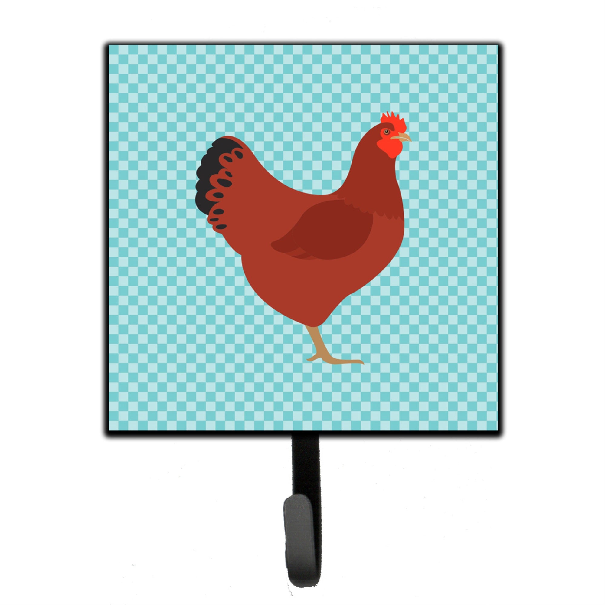 Caroline'S Treasures New Hampshire Red Chicken Blue Check Wall Hook, Small, Multicolor