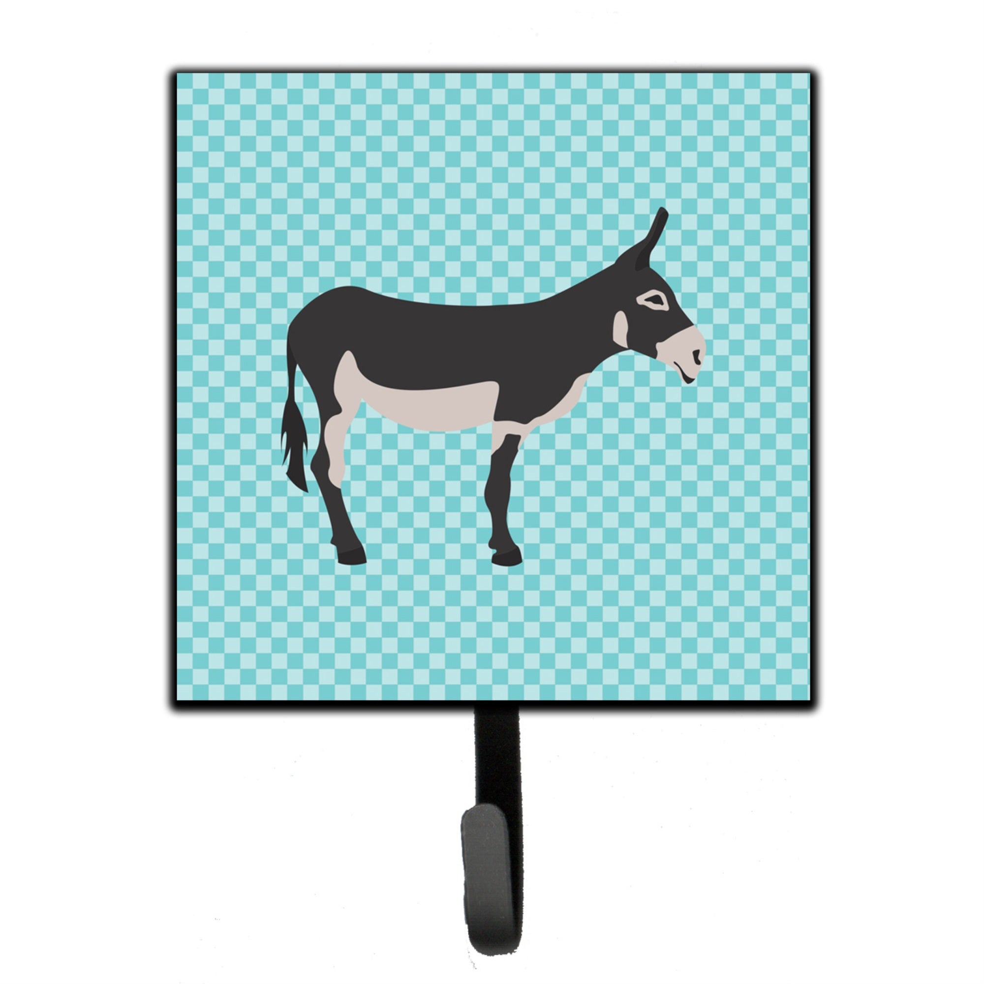 Caroline'S Treasures American Mammoth Jack Donkey Blue Check Wall Hook, Small, Multicolor
