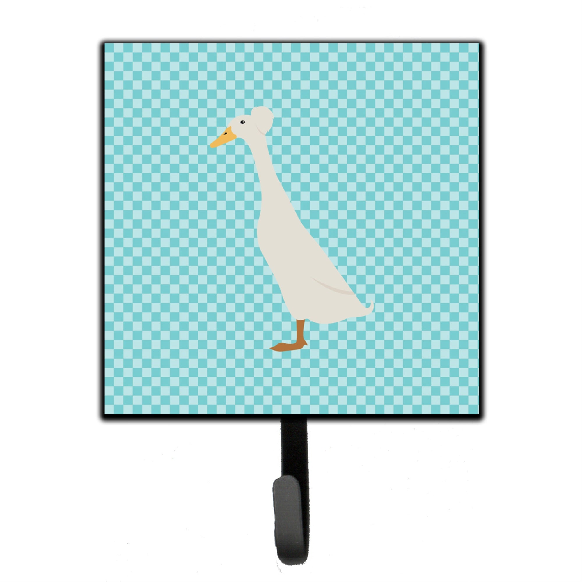 Caroline'S Treasures Bali Duck Blue Check Wall Hook, Small, Multicolor
