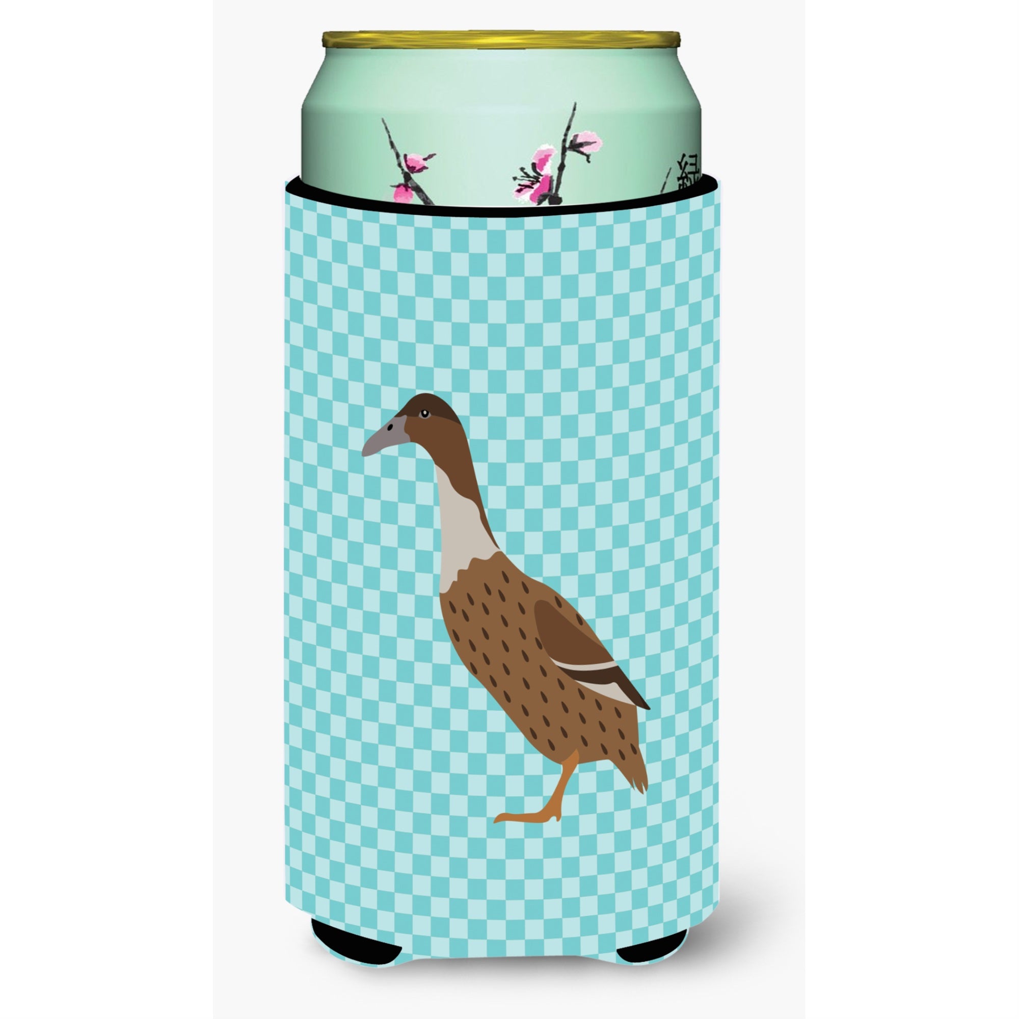 Caroline'S Treasures Dutch Hook Bill Duck Blue Check Decorative Can Hugger, Tall Boy, Multicolor