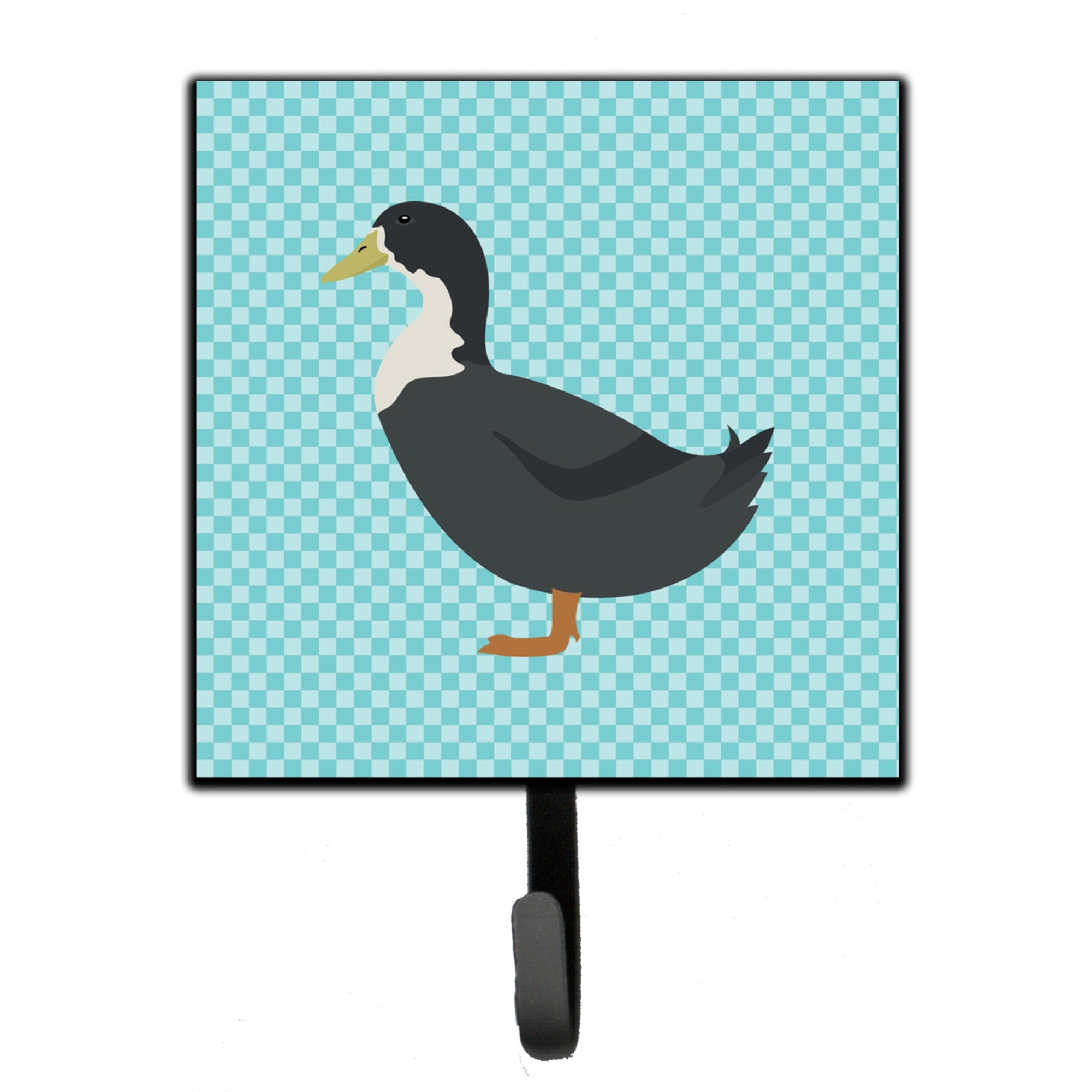 Caroline'S Treasures Swedish Duck Blue Check Wall Hook, Small, Multicolor