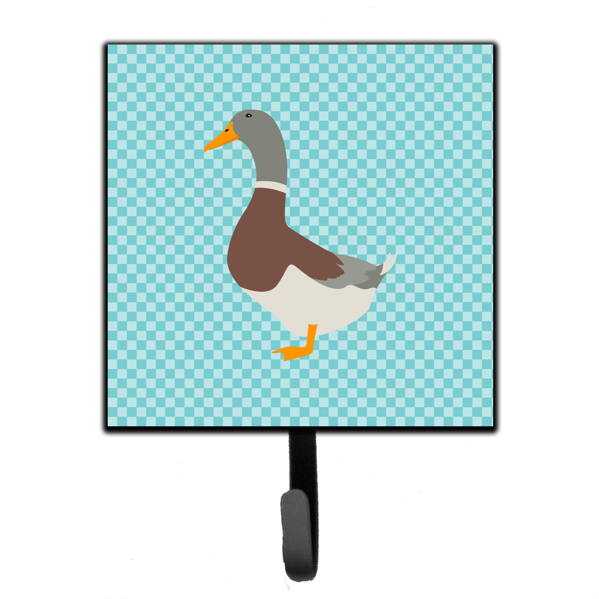 Caroline'S Treasures Saxony Sachsenente Duck Blue Check Wall Hook, Small, Multicolor