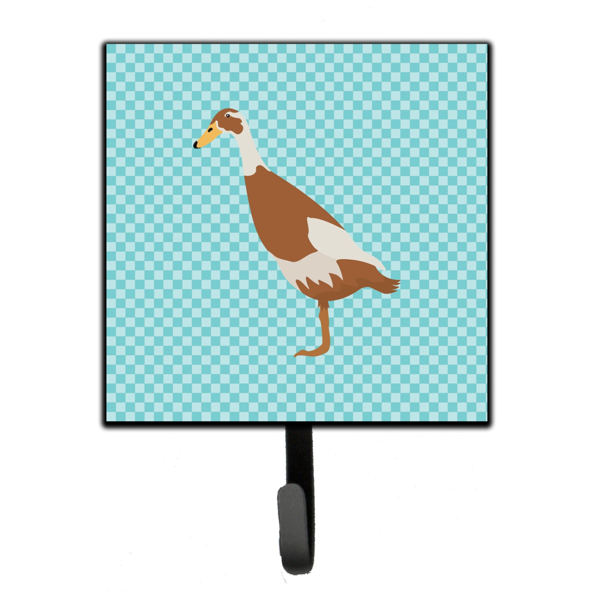 Caroline'S Treasures Indian Runner Duck Blue Check Wall Hook, Small, Multicolor