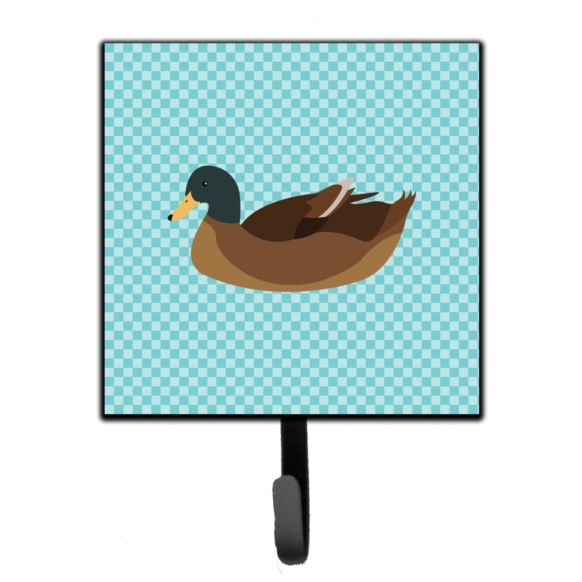 Caroline'S Treasures Khaki Campbell Duck Blue Check Wall Hook, Small, Multicolor