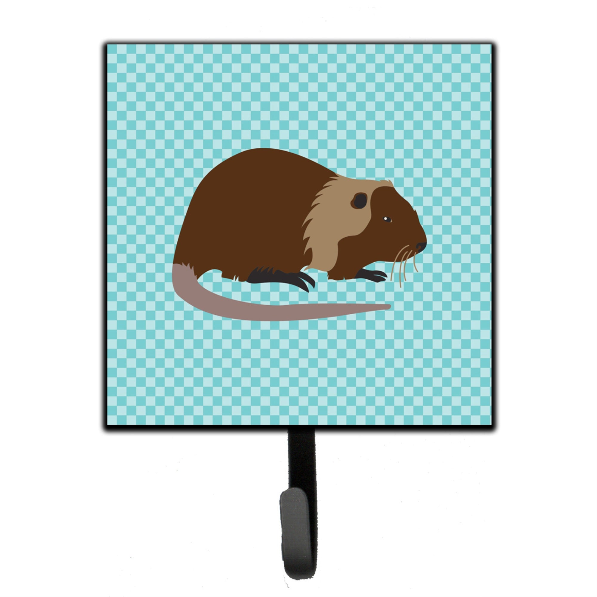 Caroline'S Treasures Coypu Nutria River Rat Blue Check Wall Hook, Small, Multicolor